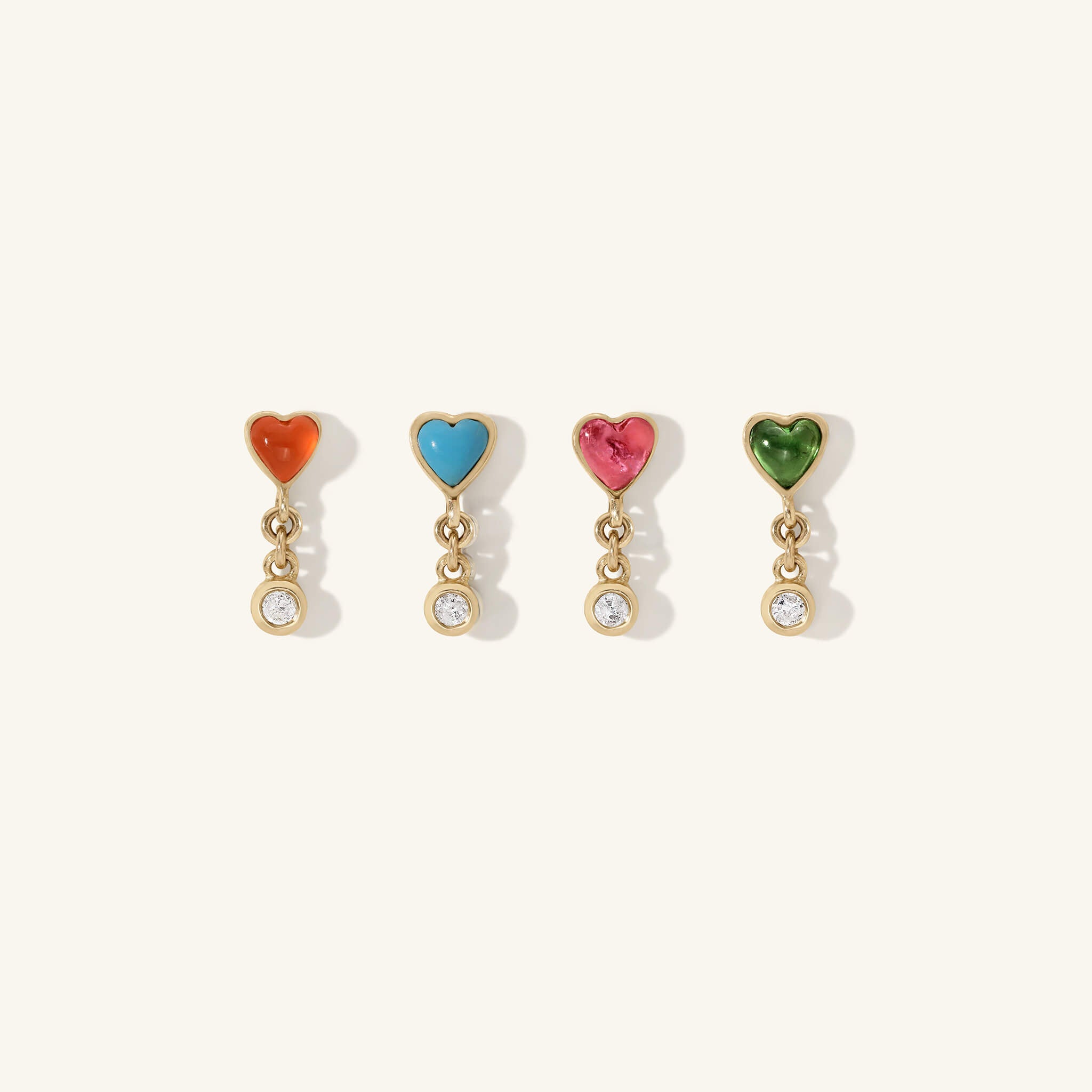 ピアス Heart Turquoise Earrings #8262 Genuine Turquoise Gemstone Heart Stud Earrings - Heather