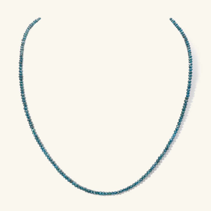 One of a Kind Deep Sea Blue Diamond Beaded Necklace
