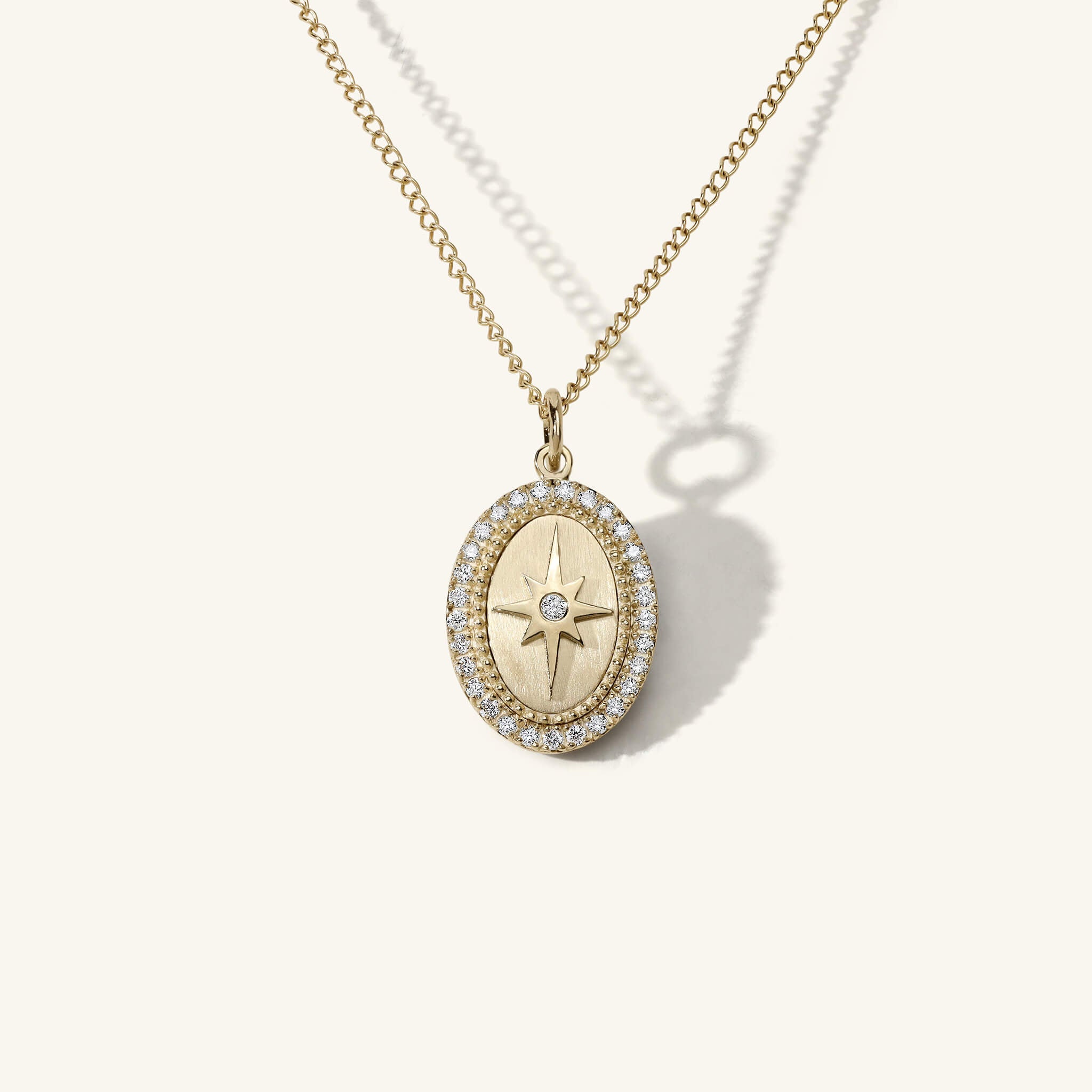Diamond Halo Star Token Necklace | Zahava