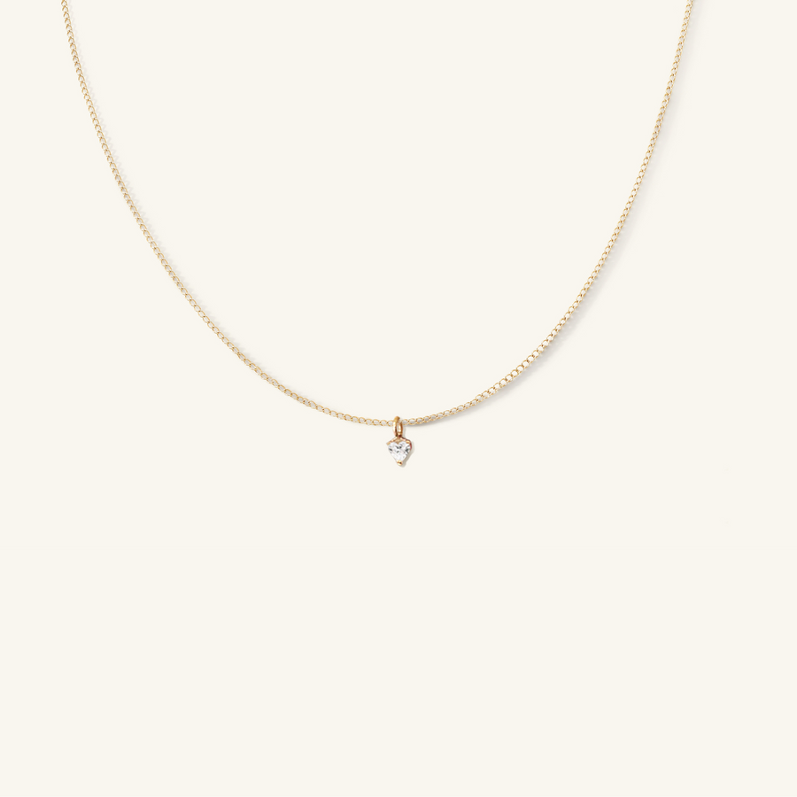 Tiny Heart Shaped Diamond Charm