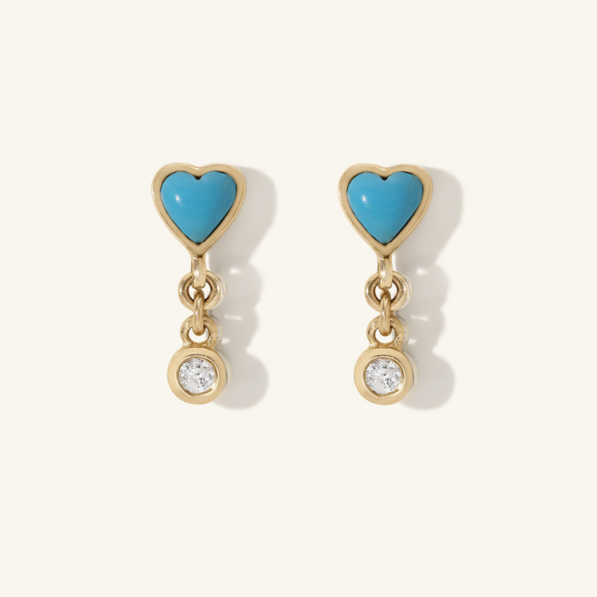 ピアス [SILVER925] Gemstone Heart Heart EarJacket Earring TurquoiseByrdieStuds.png?v=