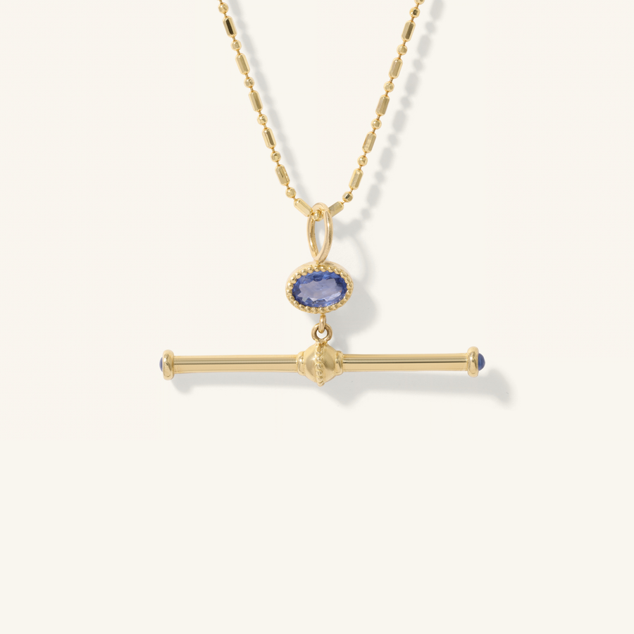 Sapphire Equilibrium T-Bar Station Pendant