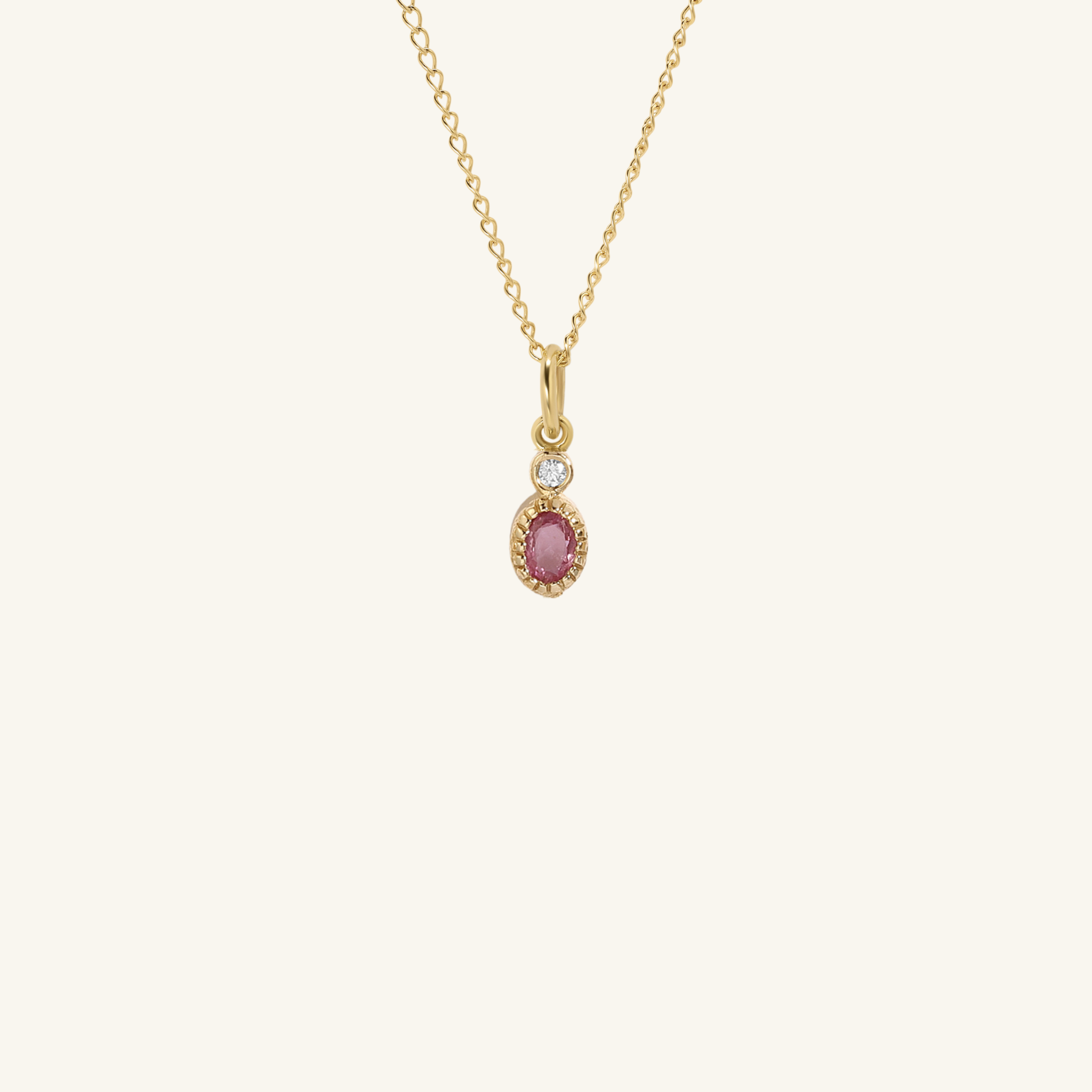 Olympia Oval Pink Sapphire Pendant