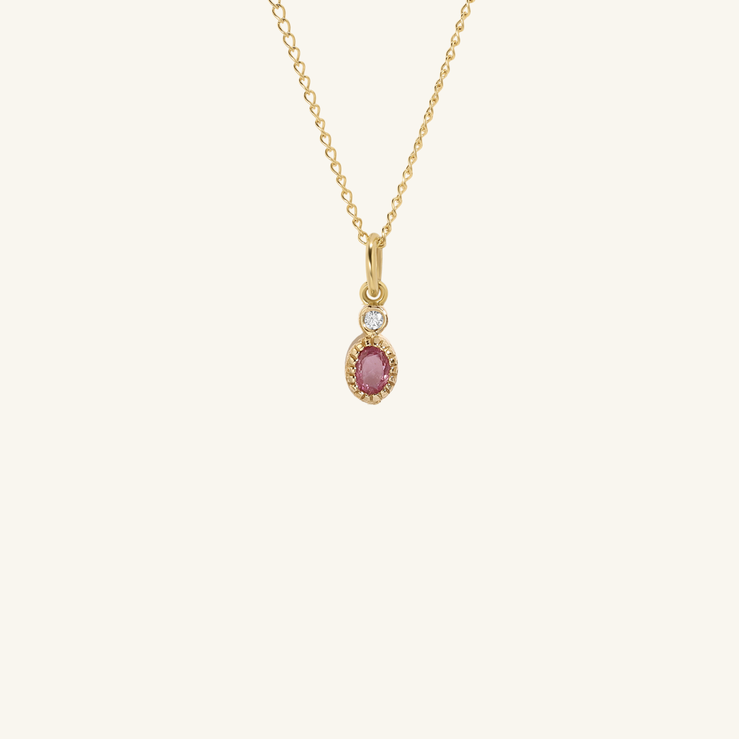 Olympia Oval Pink Sapphire Pendant