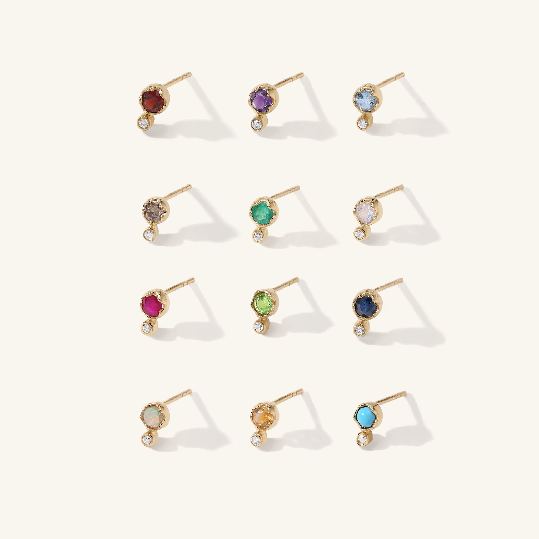 Birthstone Diamond Stud Earrings | Zahava