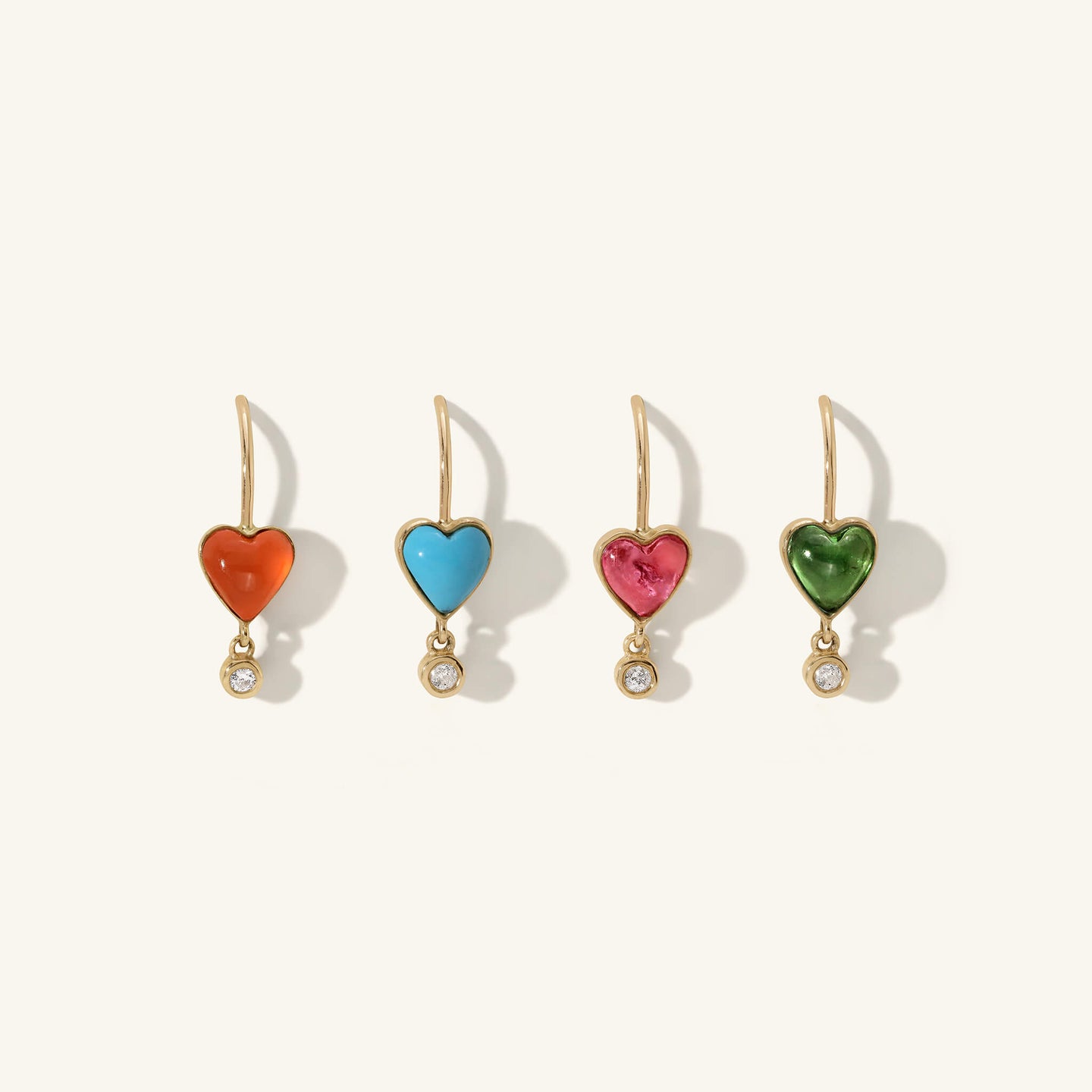 Byrdie Heart Diamond Wire Earrings