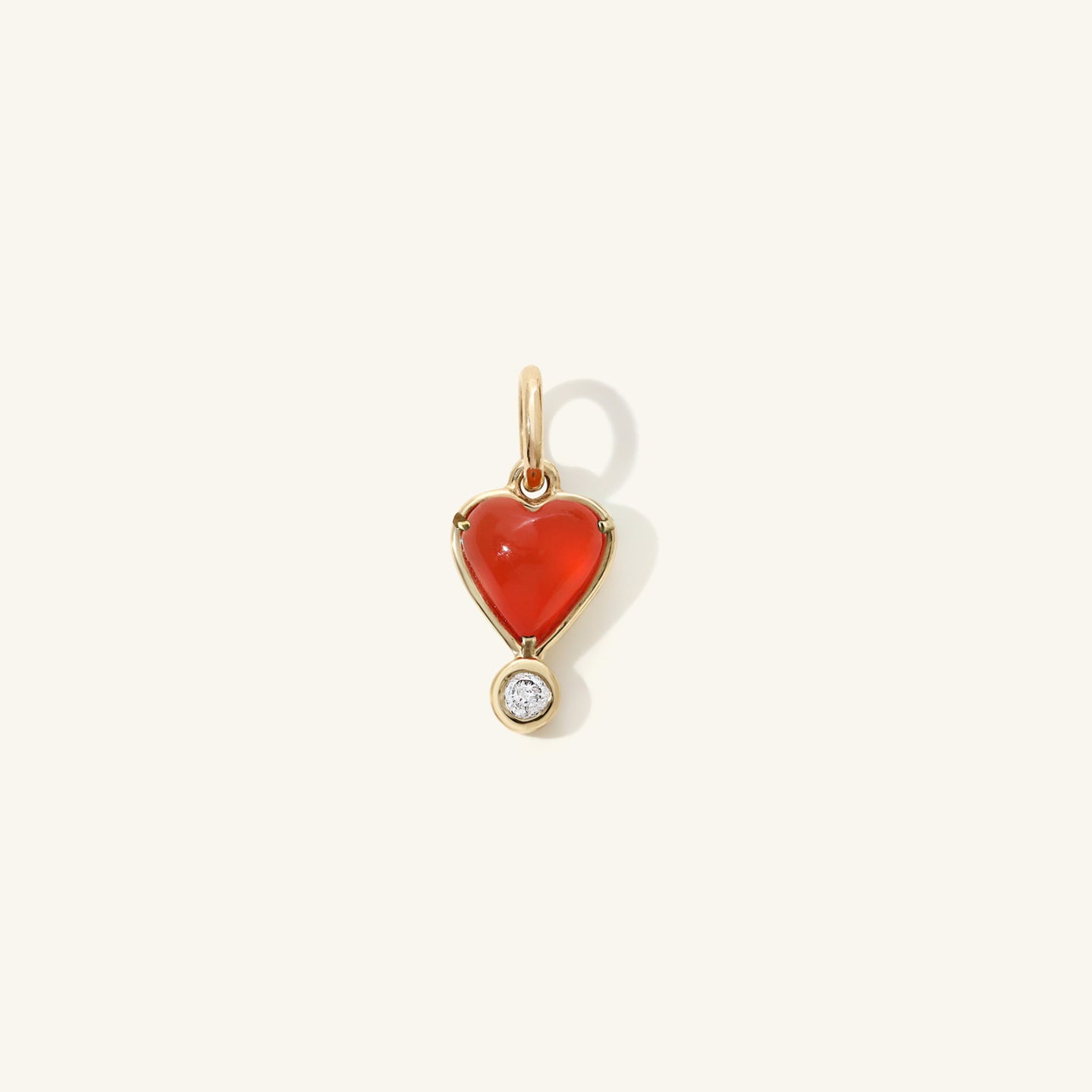 Carnelian Diamond Byrdie Heart Charm