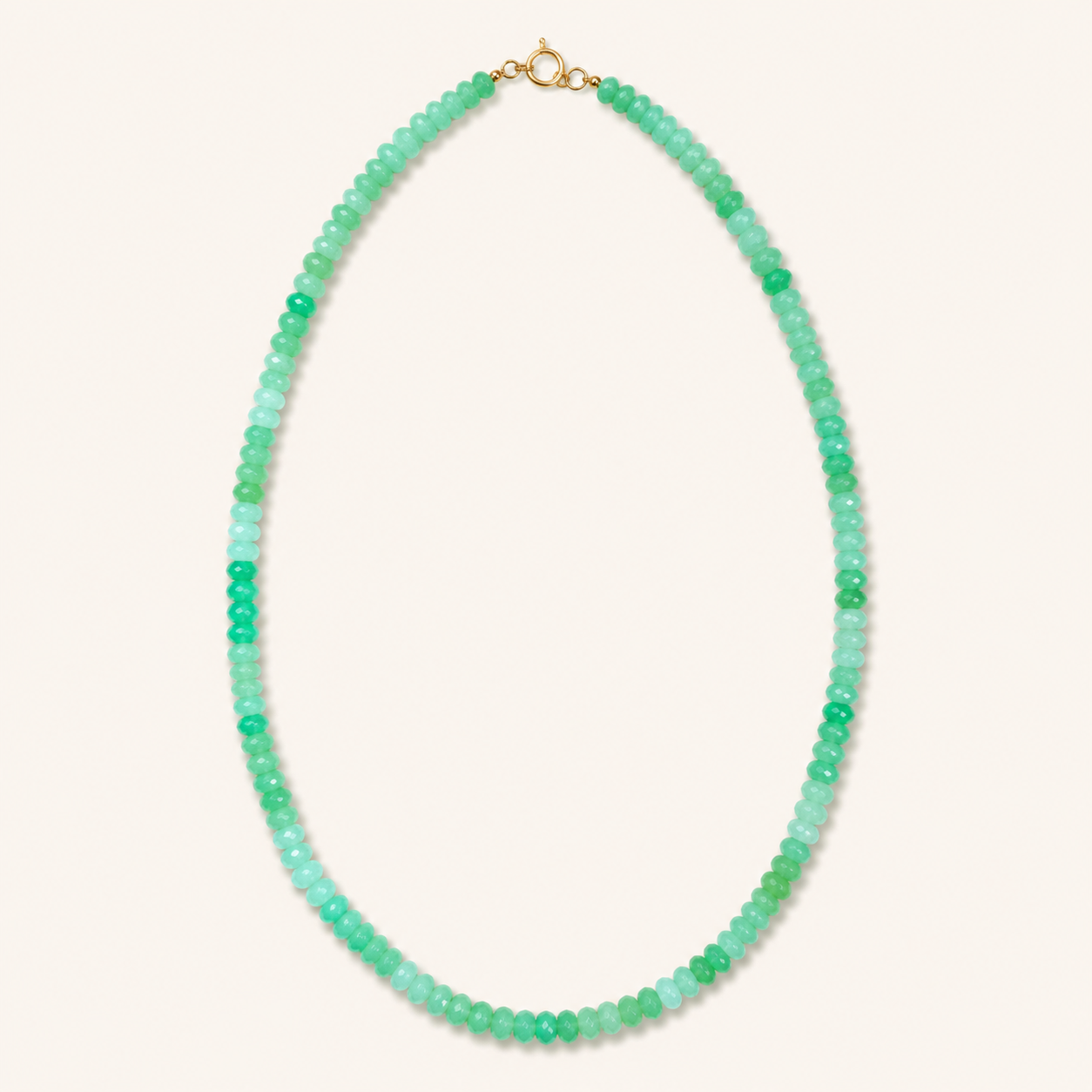 Faceted Chrysoprase Beaded Necklace