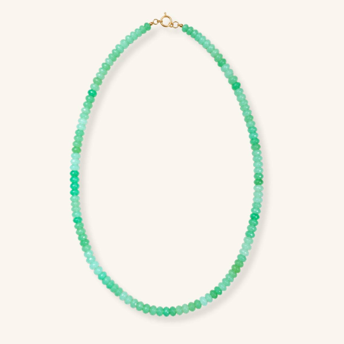 Faceted Chrysoprase Beaded Necklace