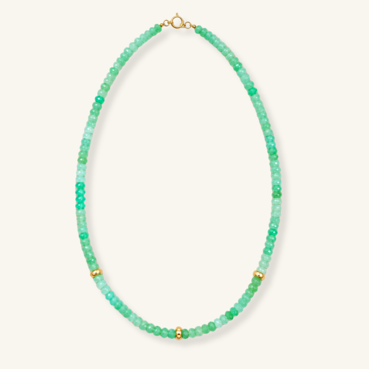 Faceted Chrysoprase Beaded Necklace