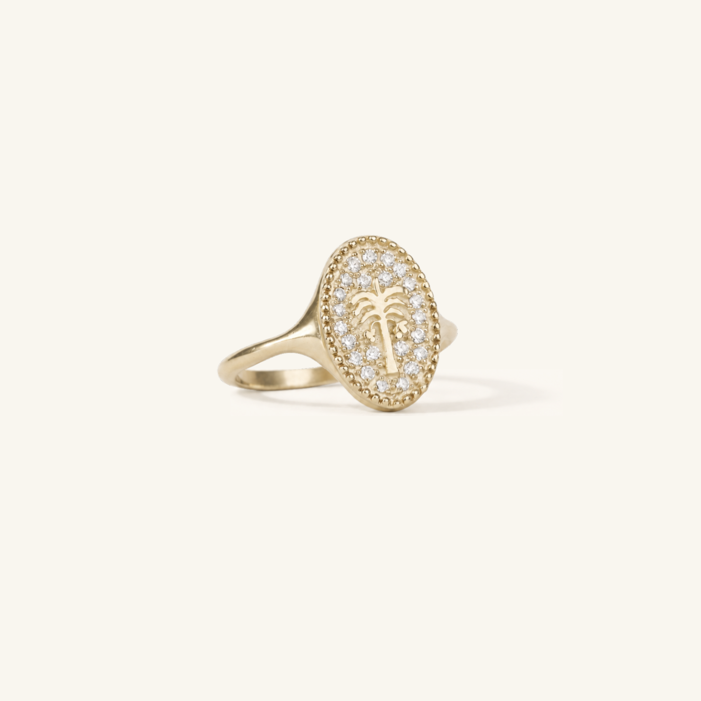 Scattered Diamond Date Palm Slim Signet