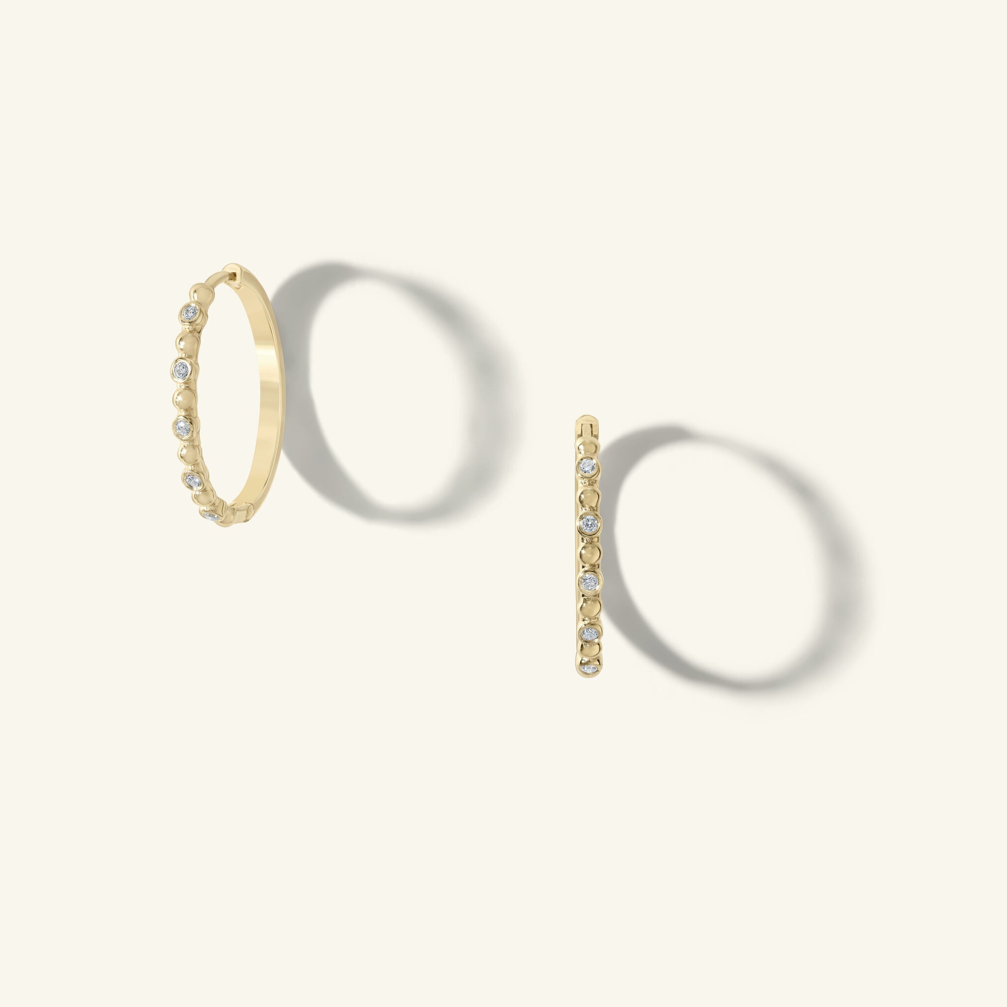 Diamond Dotted Hoops