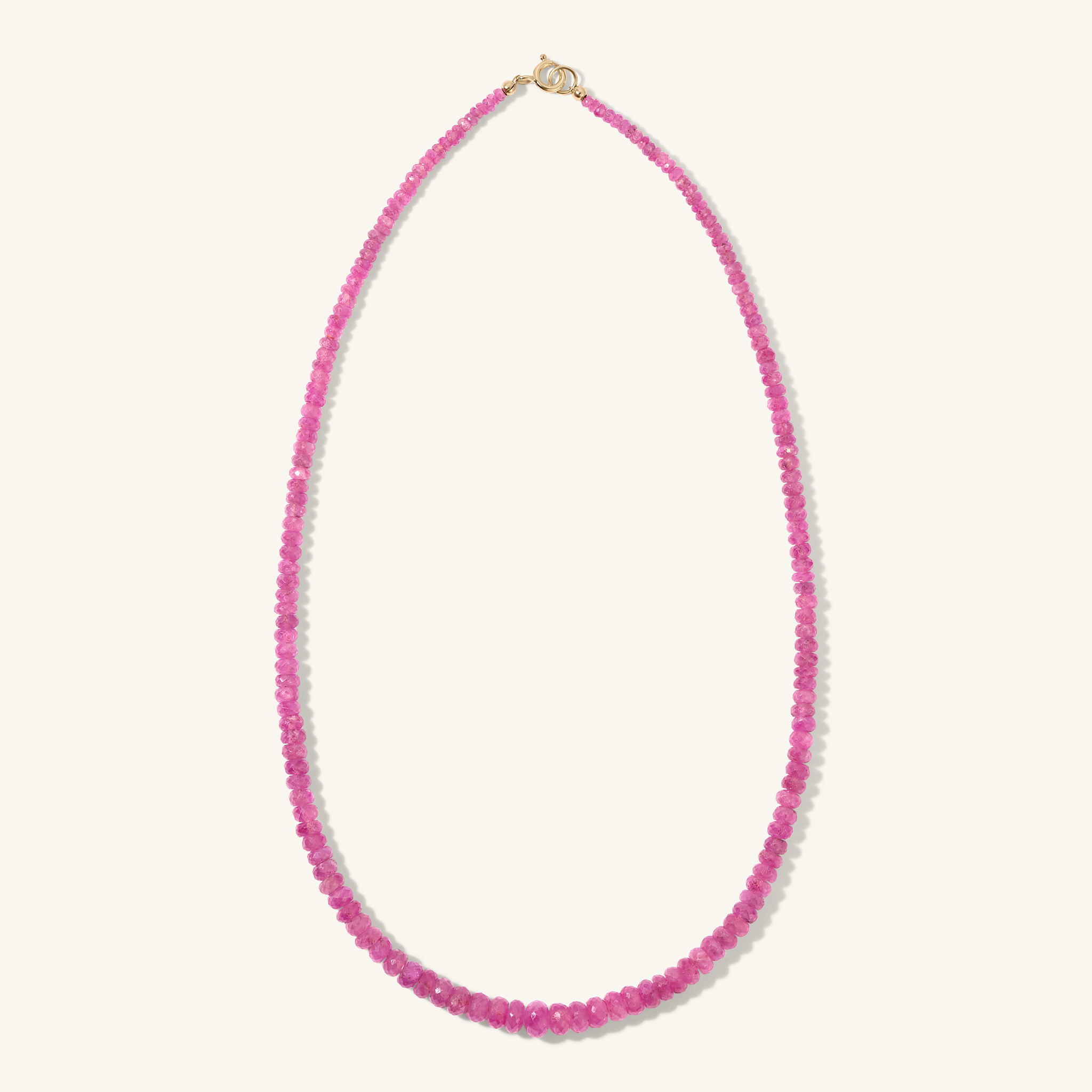 Faceted Graduated Pink Sapphire Beaded Necklace | Zahava