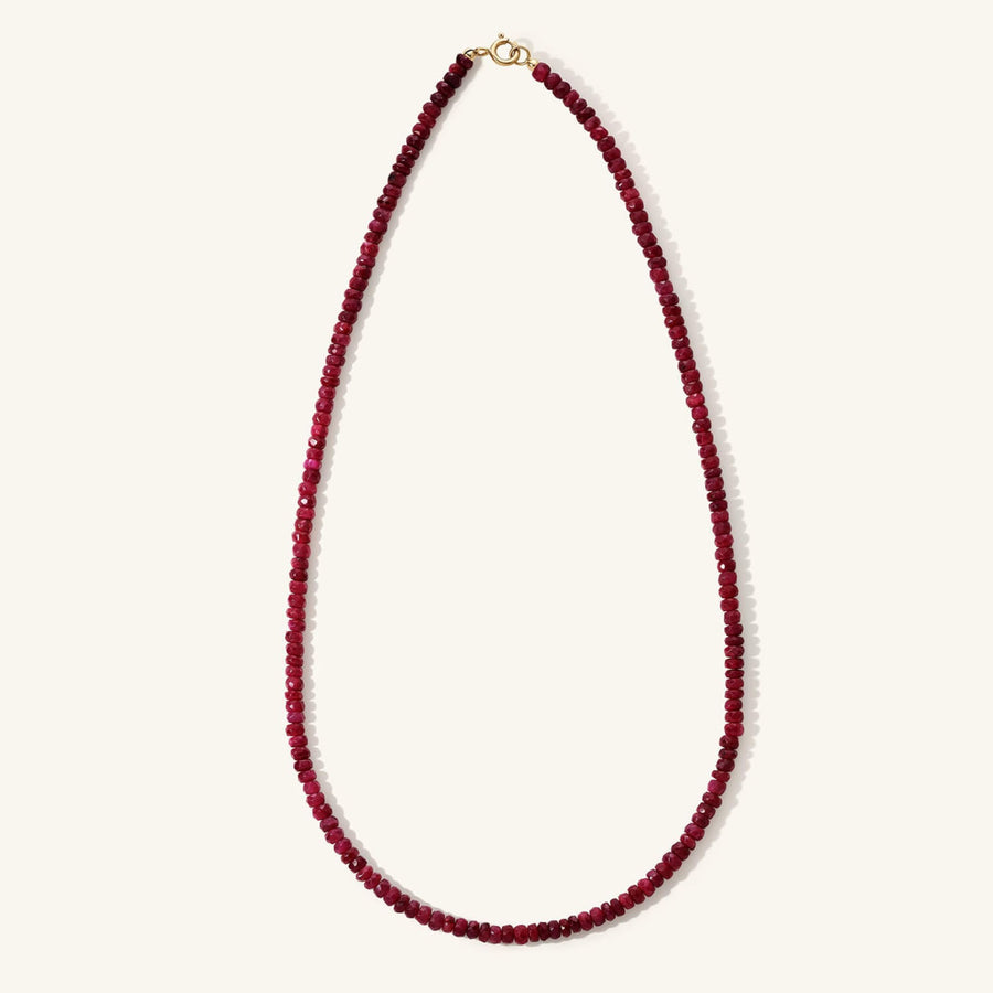 Ruby Faceted Beaded Necklace