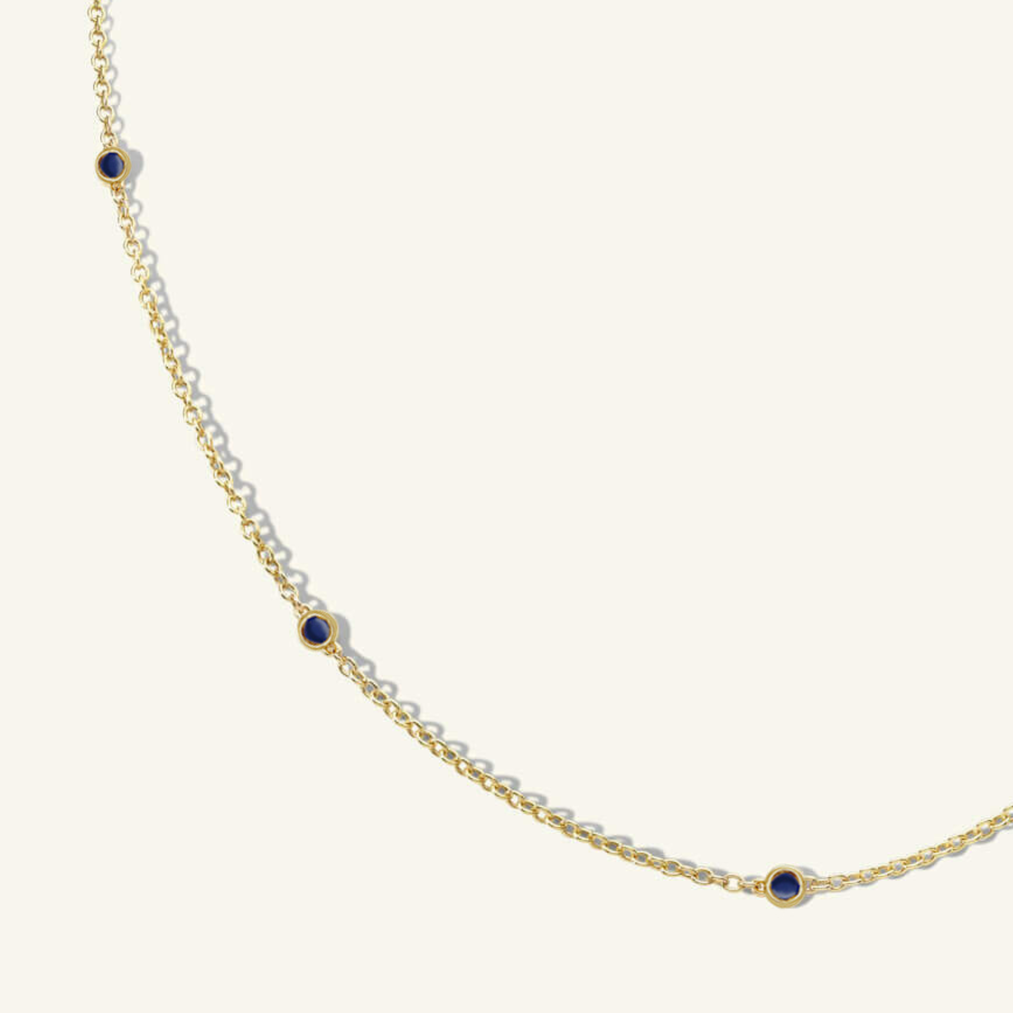 Five Sapphire Bezel Chain