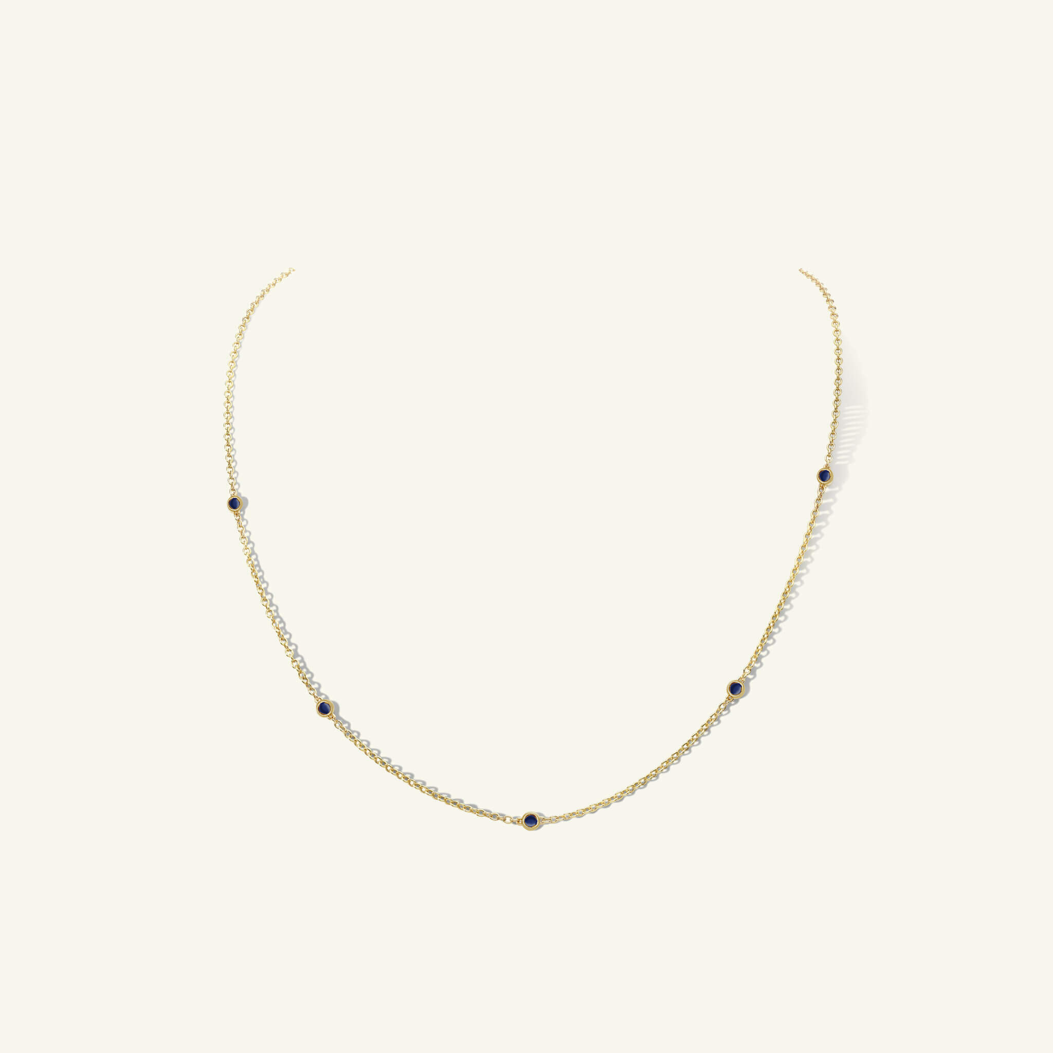 Five Sapphire Bezel Chain