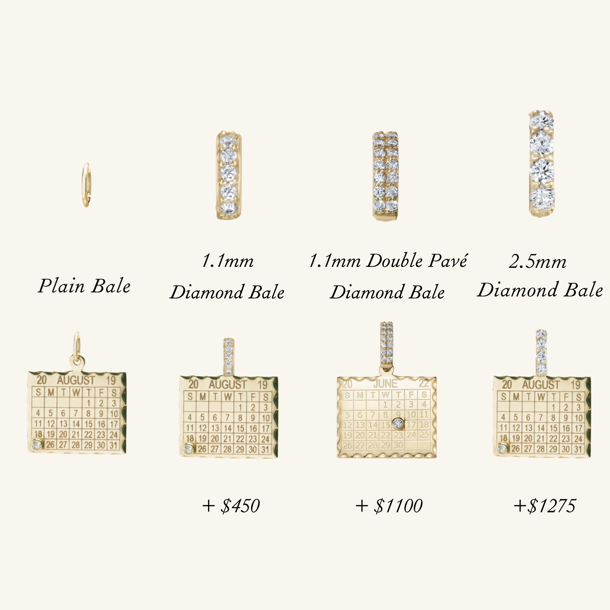 Double Sided 1960s Calendar Charm