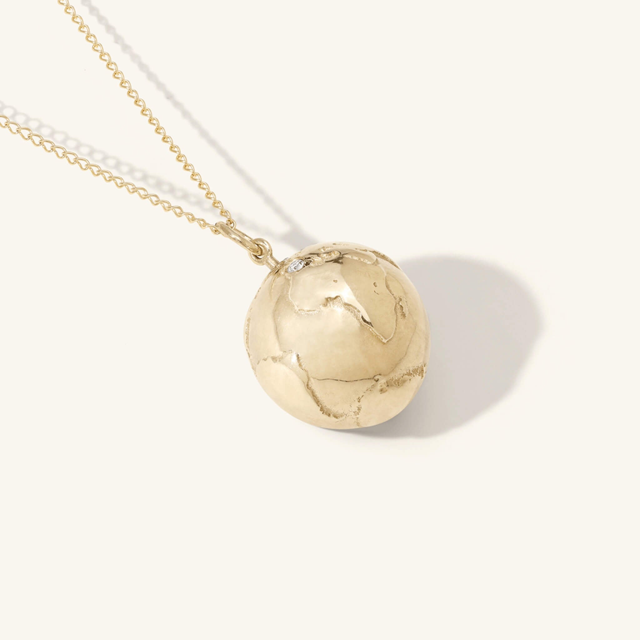 Large Golden Atlas Charm Necklace