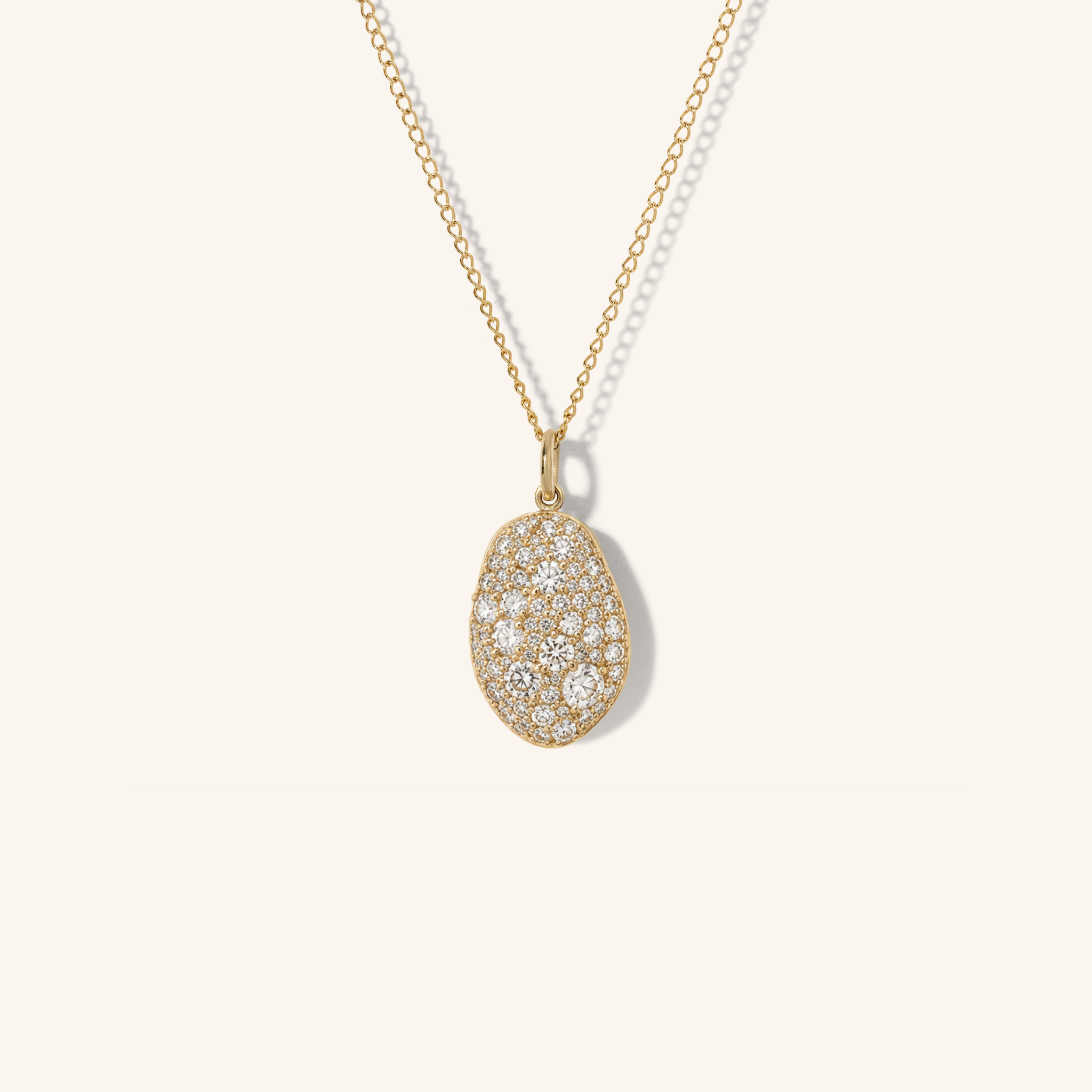 Mixed Pavé Diamond Carob Bean Pendant