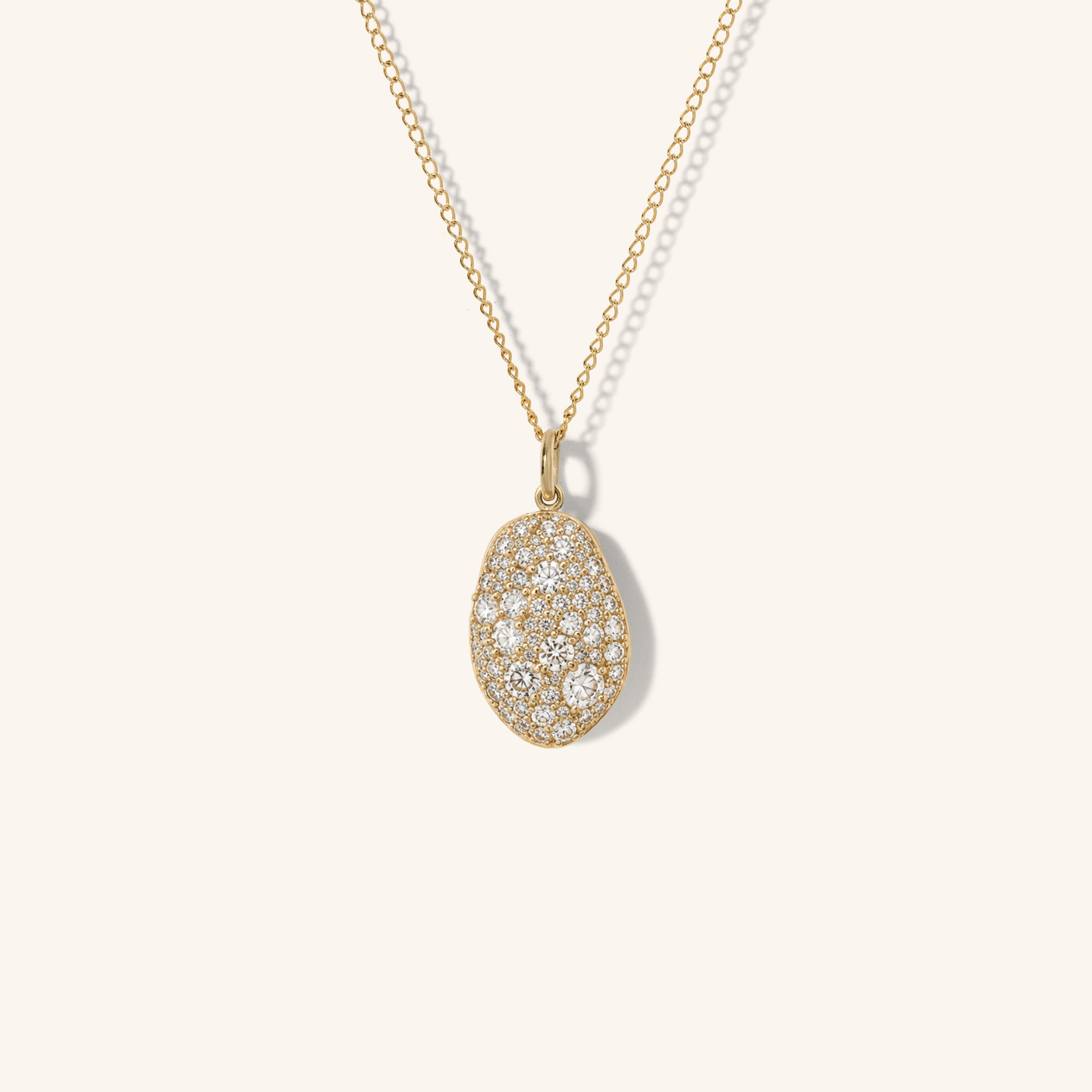 Mixed Pavé Diamond Carob Bean Pendant