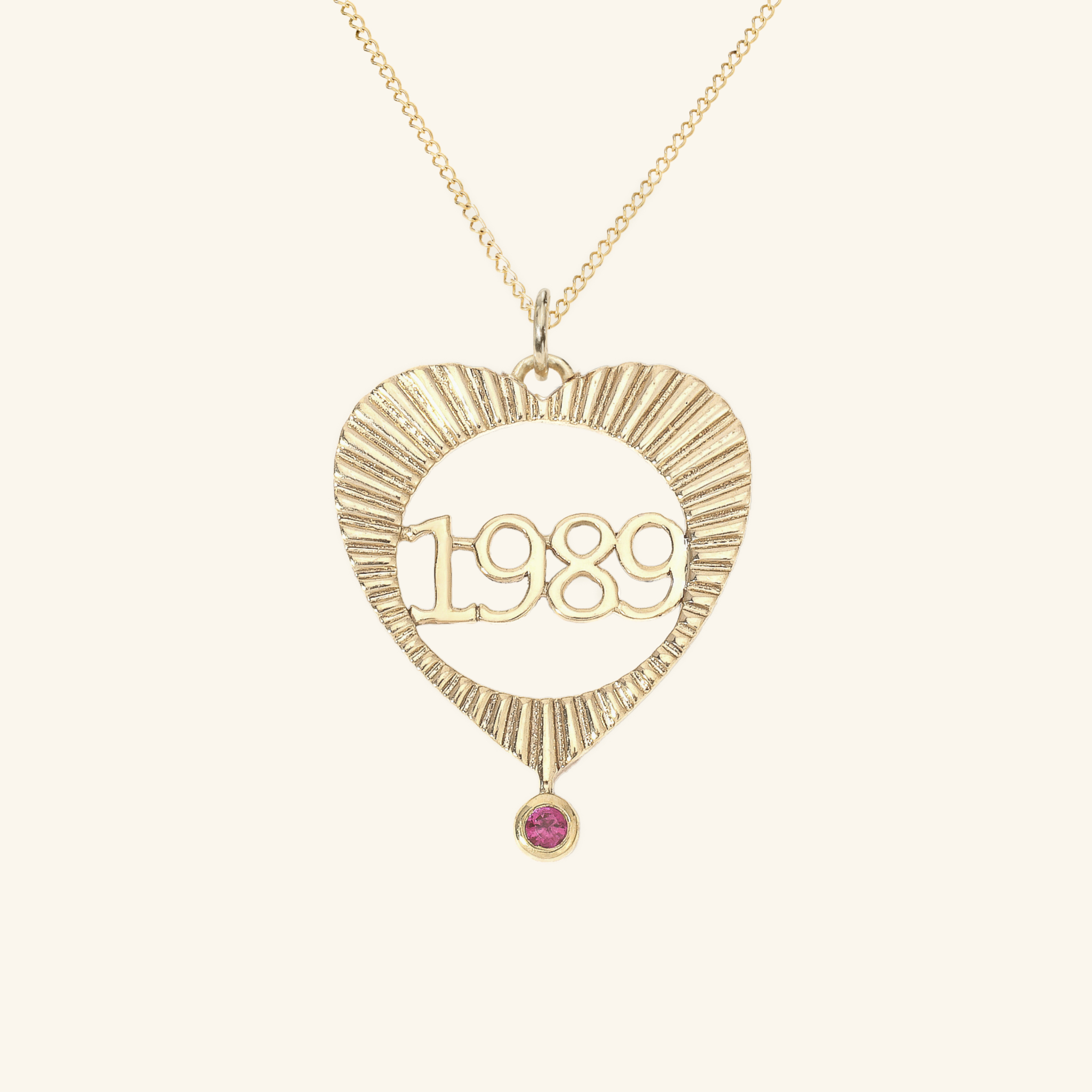 Large Sunbeam Number Heart Charm