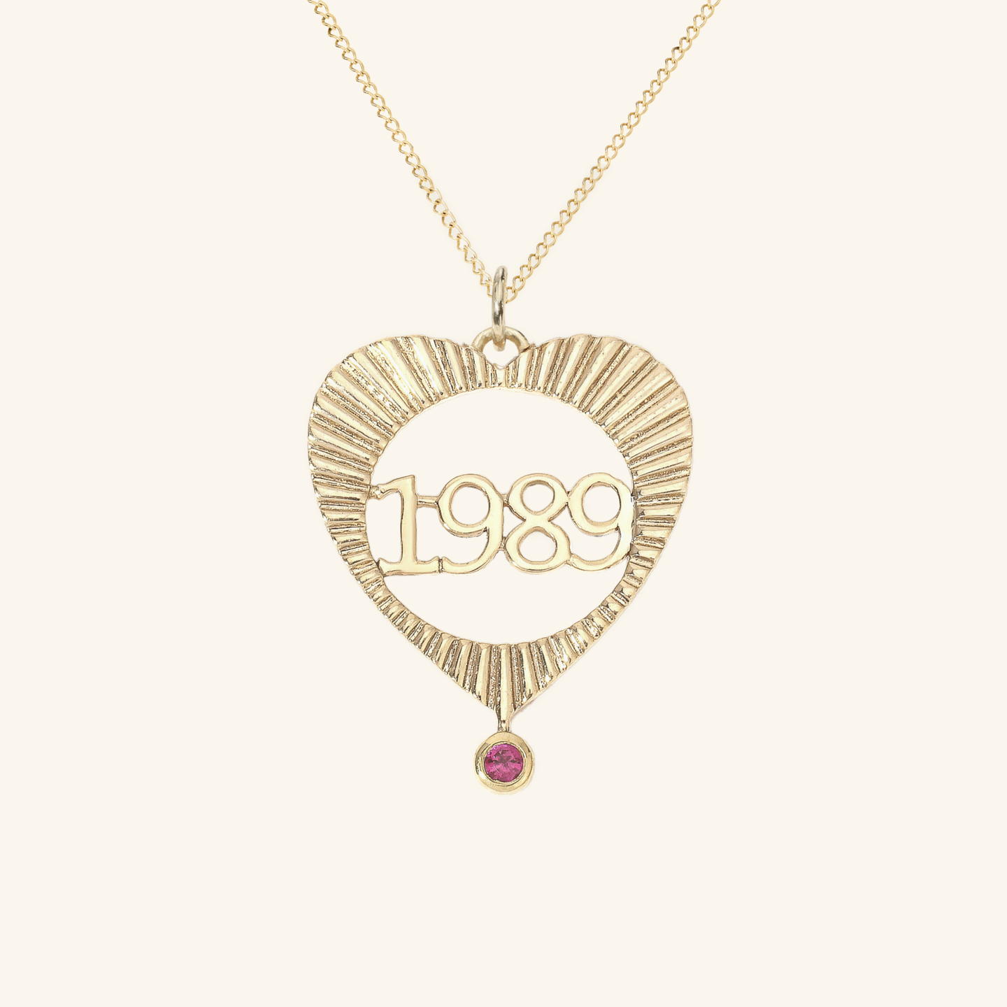 Large Sunbeam Number Heart Charm