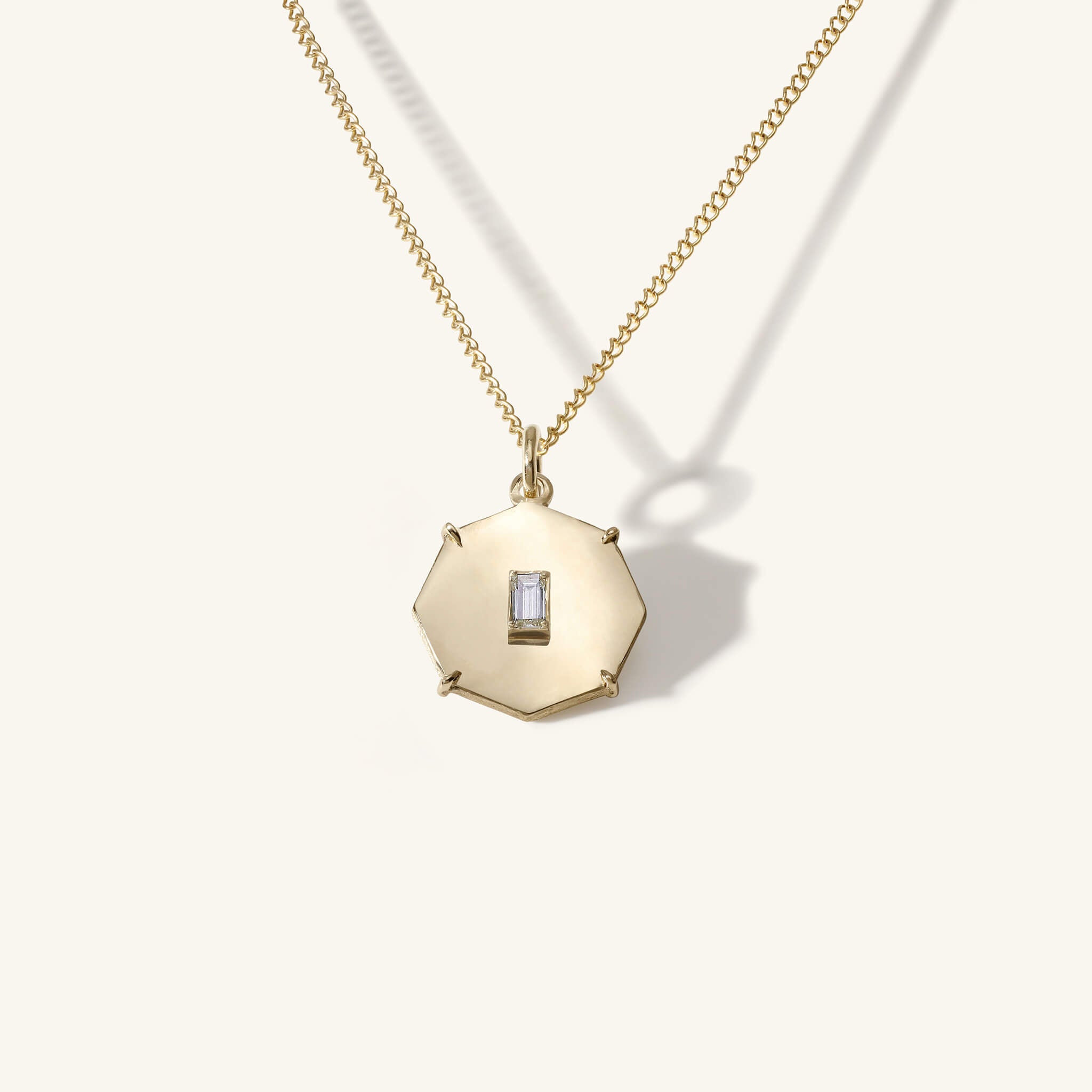 Mini Shiny Art Octagon Charm Necklace