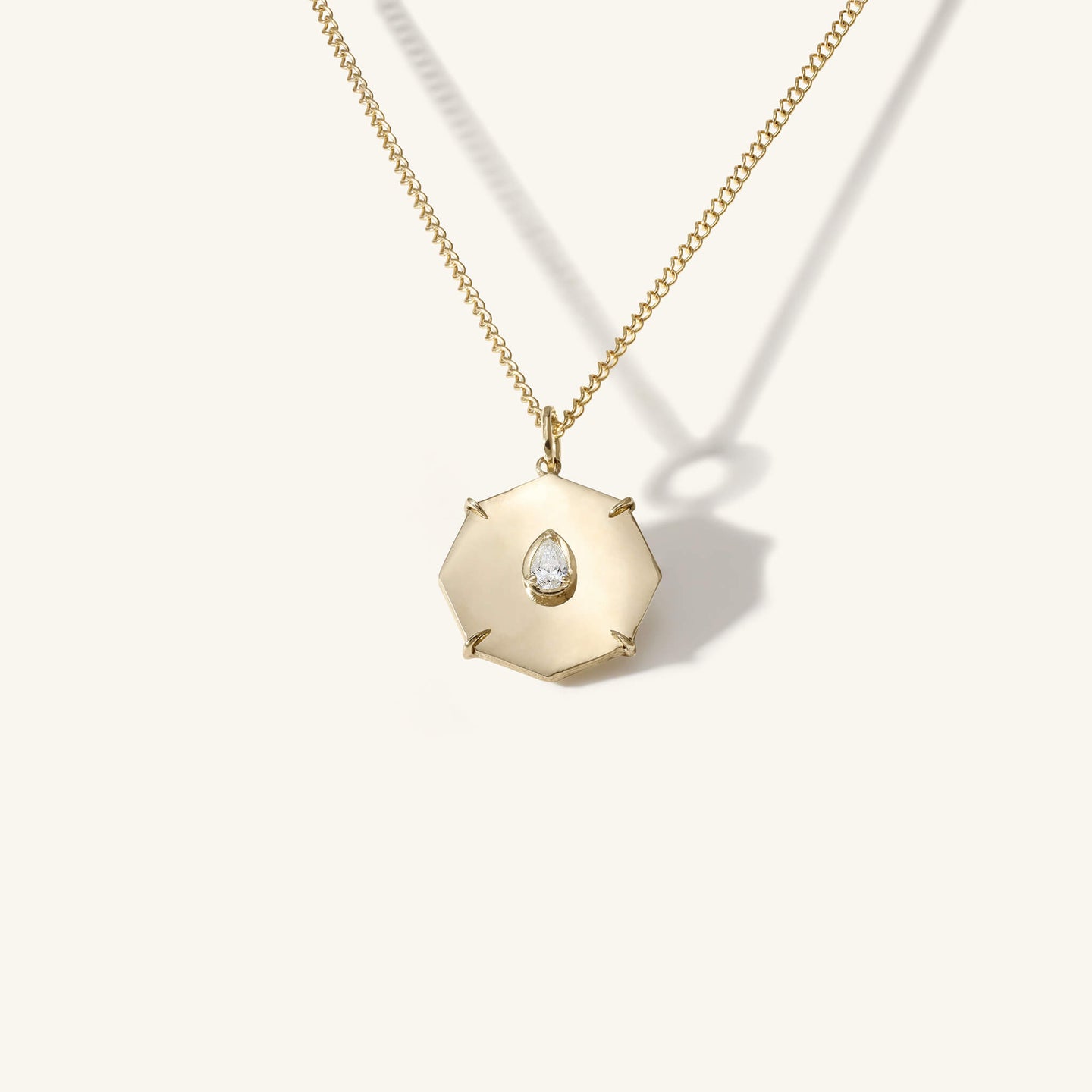 Mini Shiny Seek Octagon Charm Necklace