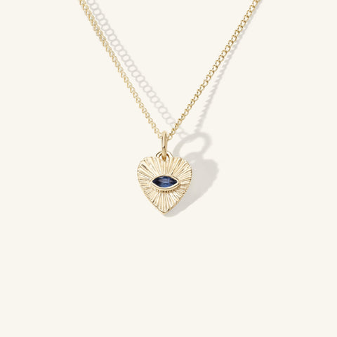 Sunbeam Heart Charm | Sapphire