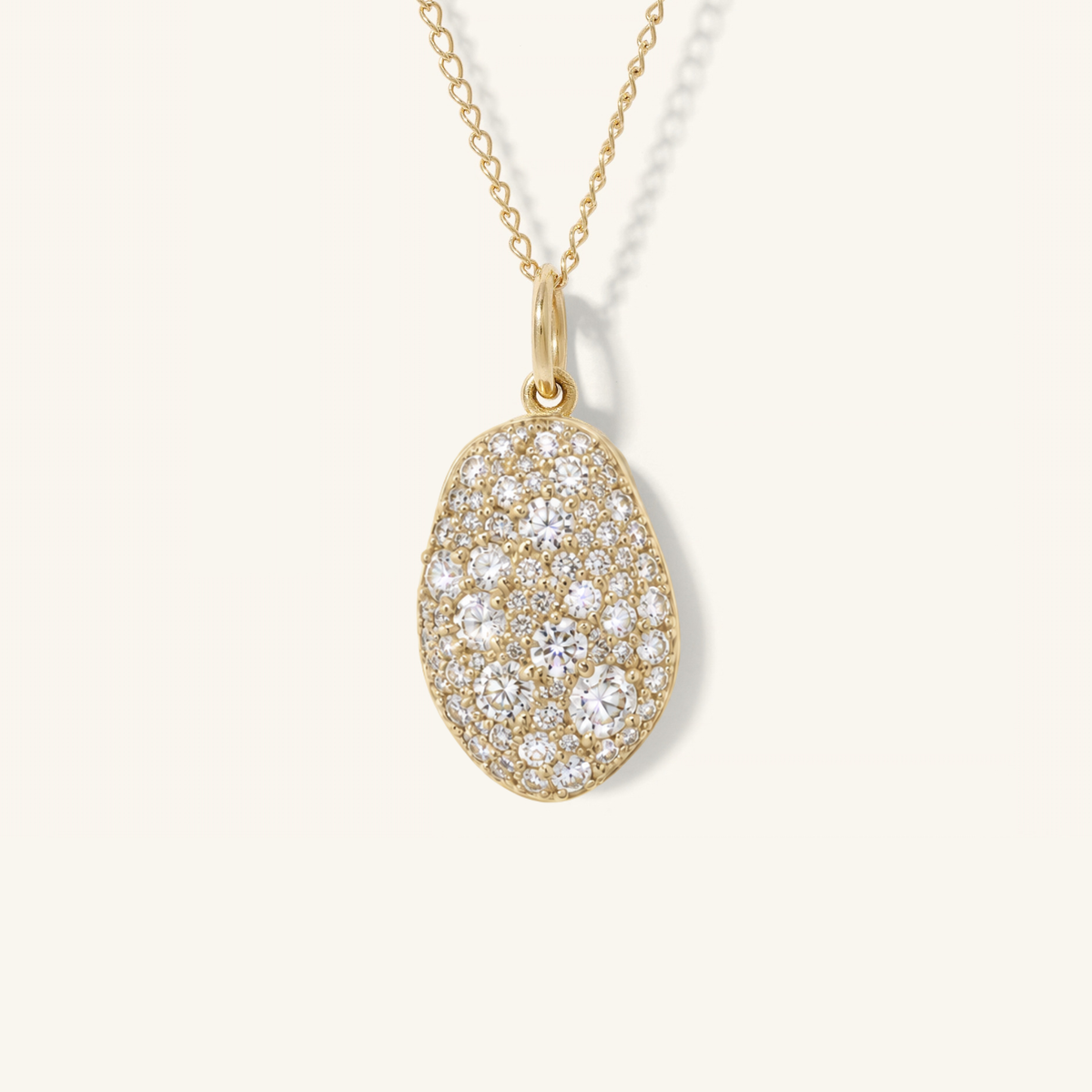 Mixed Pavé Diamond Carob Bean Pendant