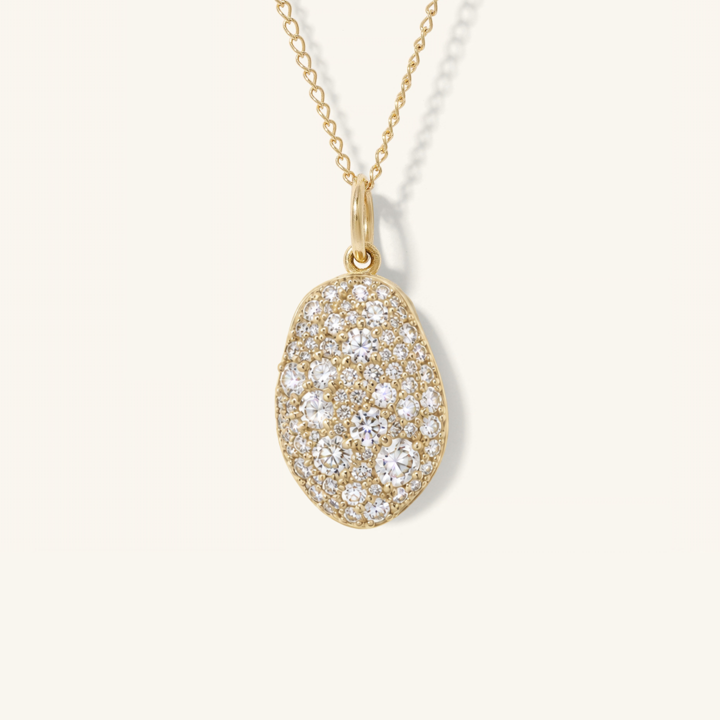 Mixed Pavé Diamond Carob Bean Pendant