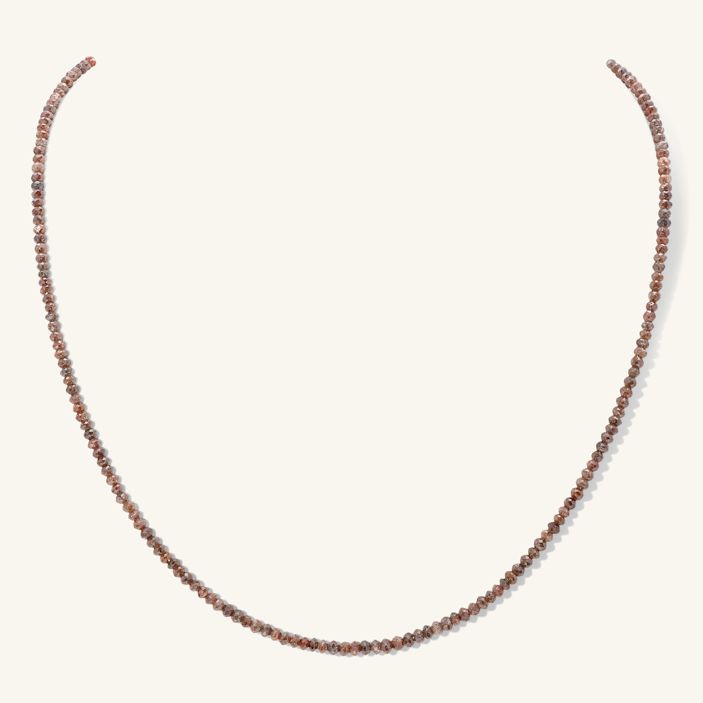 One of a Kind Mocha Rose Diamond Beaded Necklace