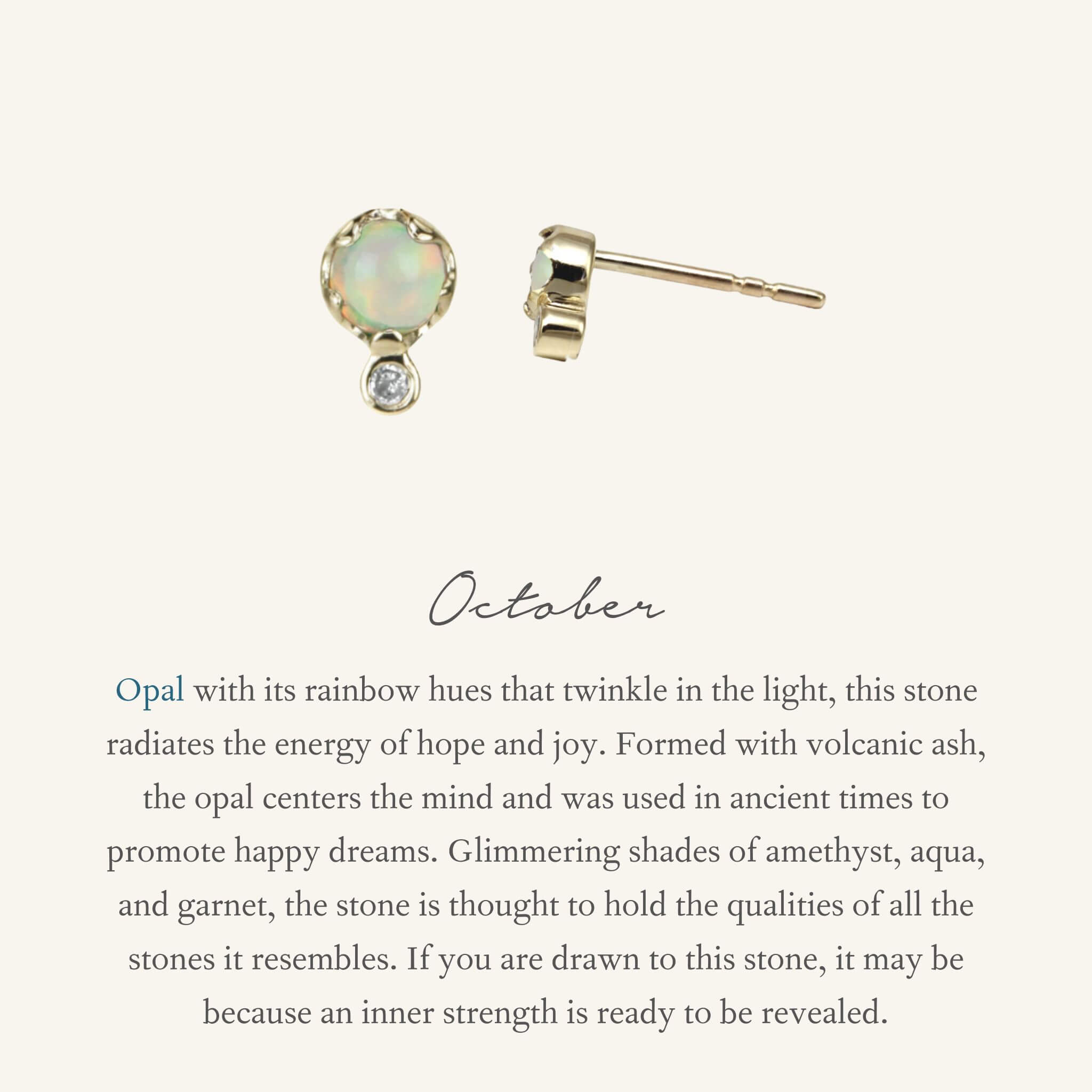 Birthstone Diamond Stud Earrings