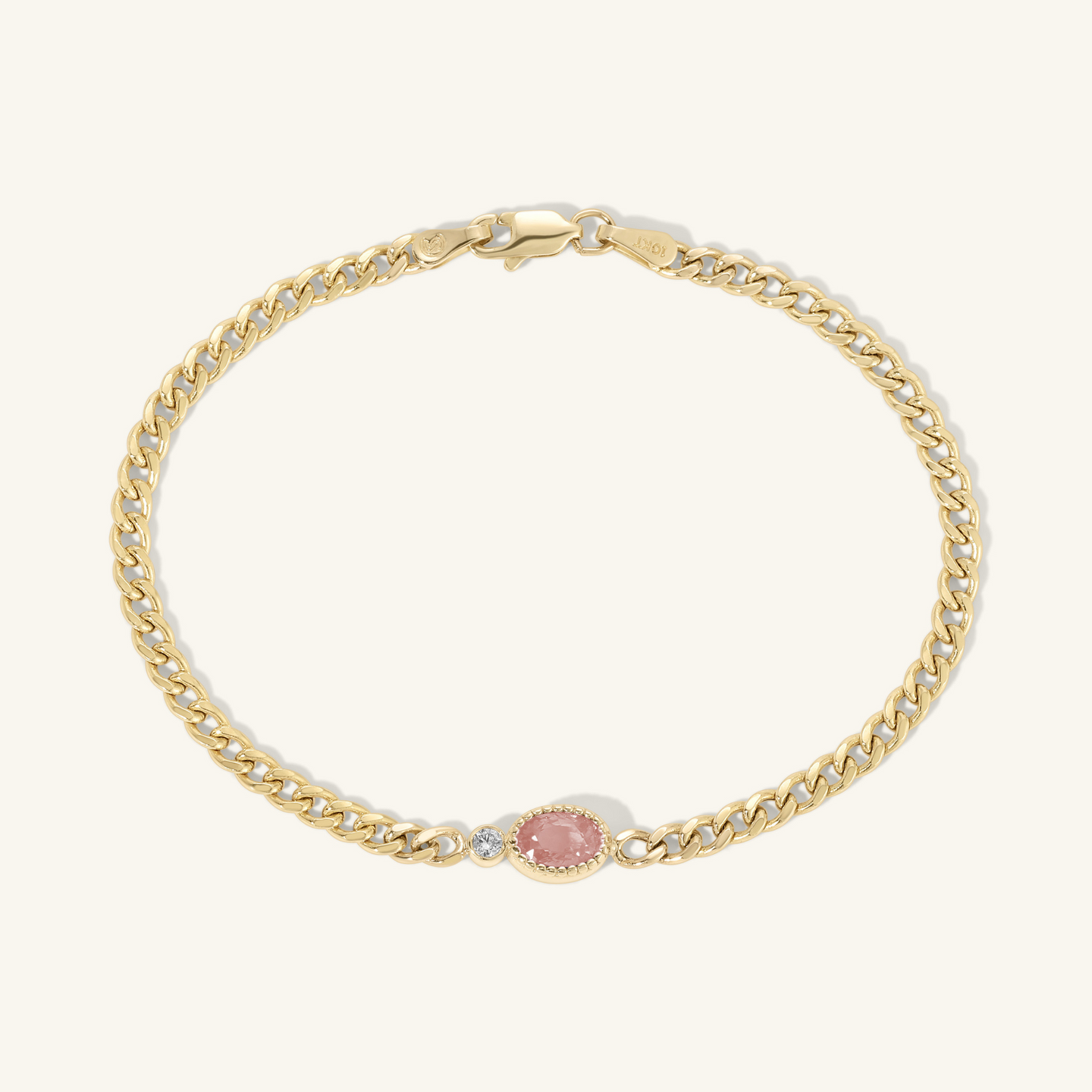 Olympia Pink Tourmaline Station Bracelet