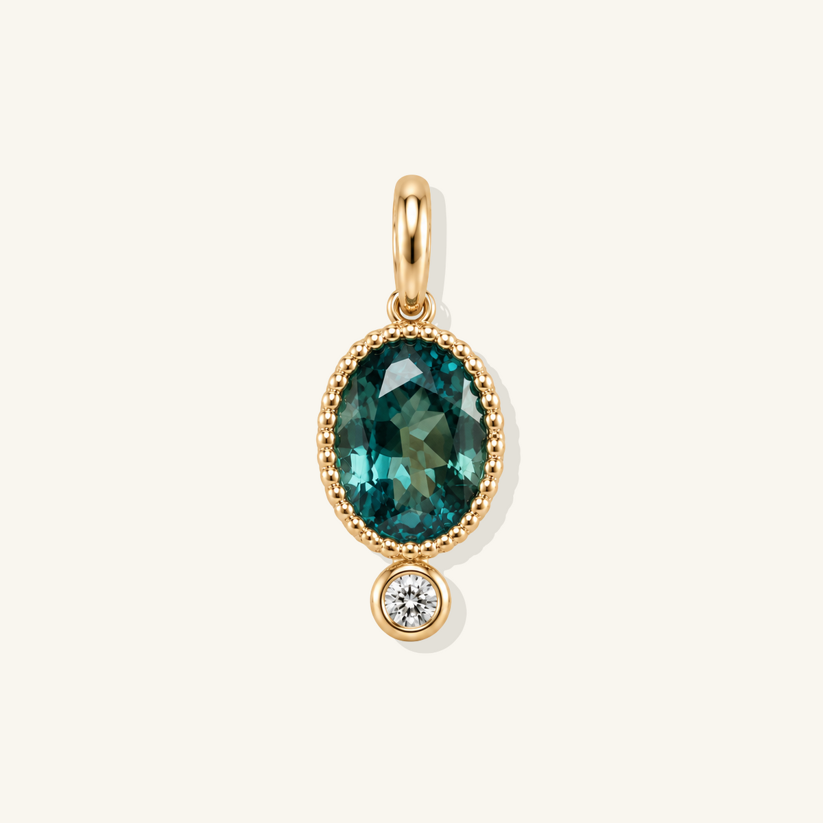 One-of-a-Kind Teal Green Tourmaline Mega Station Pendant