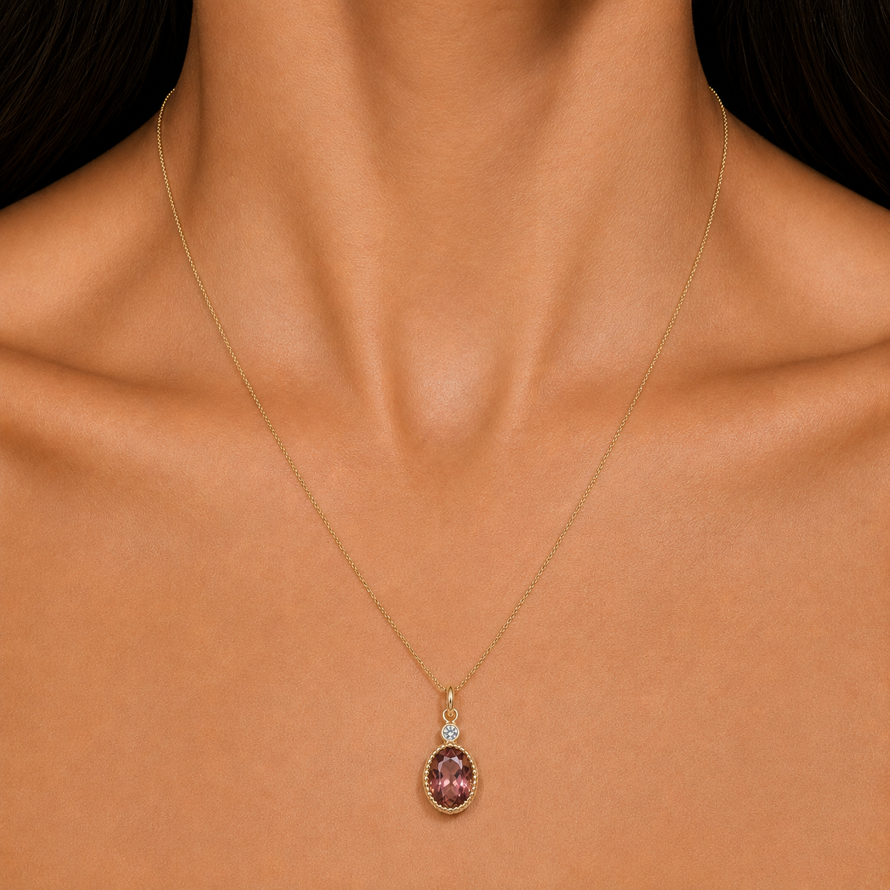 One Of A Kind Pink Tourmaline Station Pendant