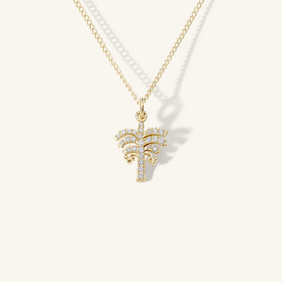 Silhouetted Pavé Diamond Date Palm