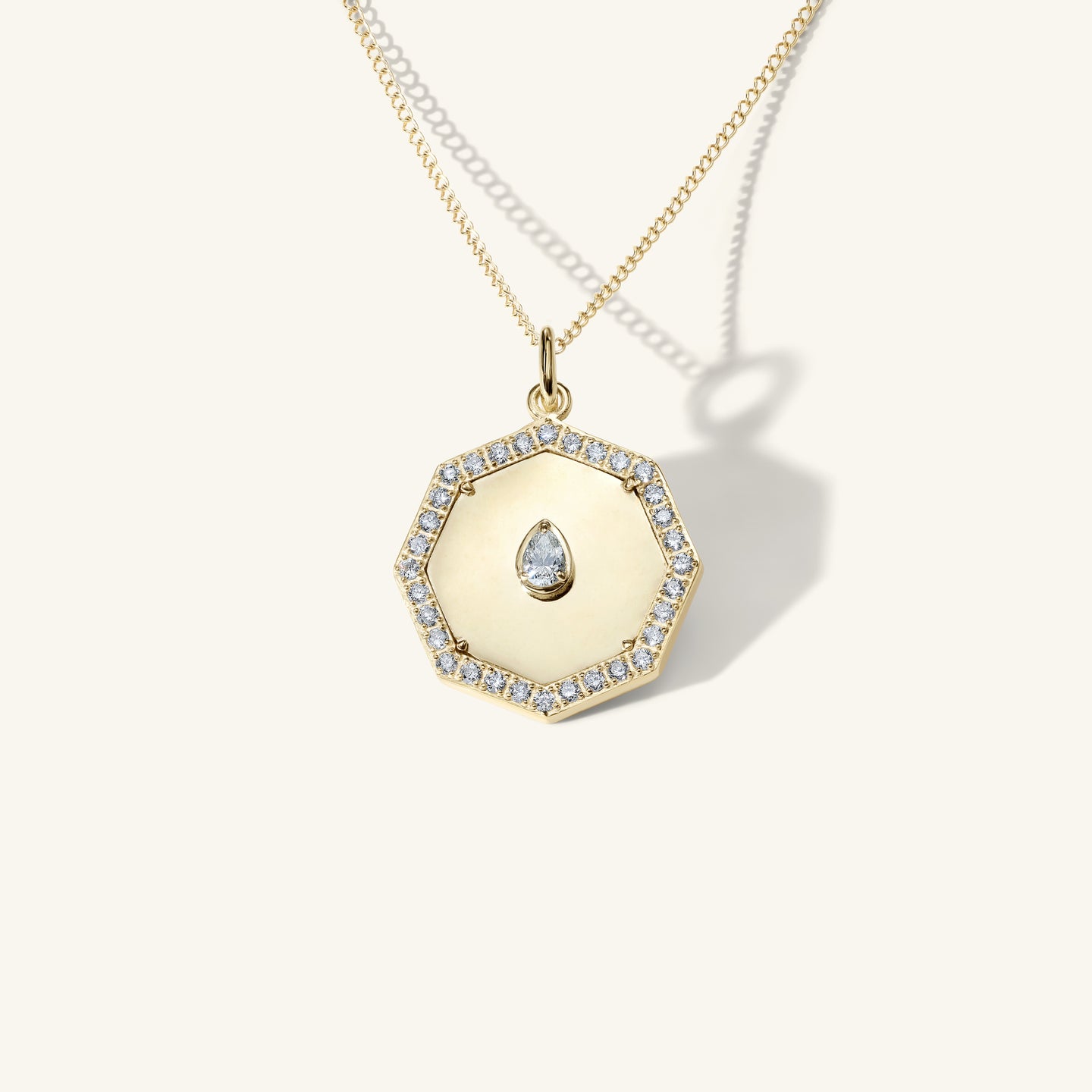 Pavé Mini Seek Octagon Charm Necklace