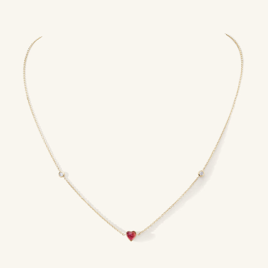 Pink Tourmaline Diamond Bezel Byrdie Choker