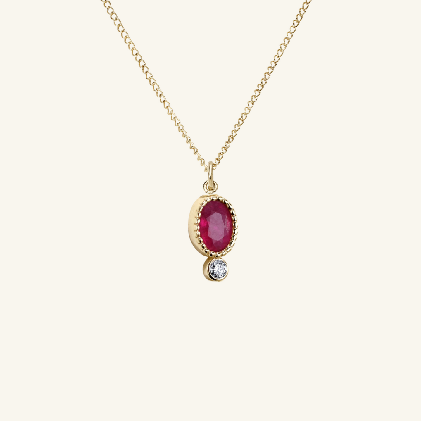 Olympia Oval Ruby Station Pendant