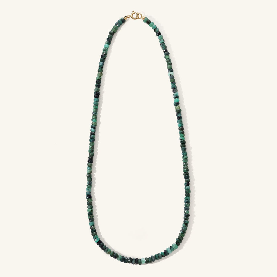 Raw Emerald Beaded Necklace