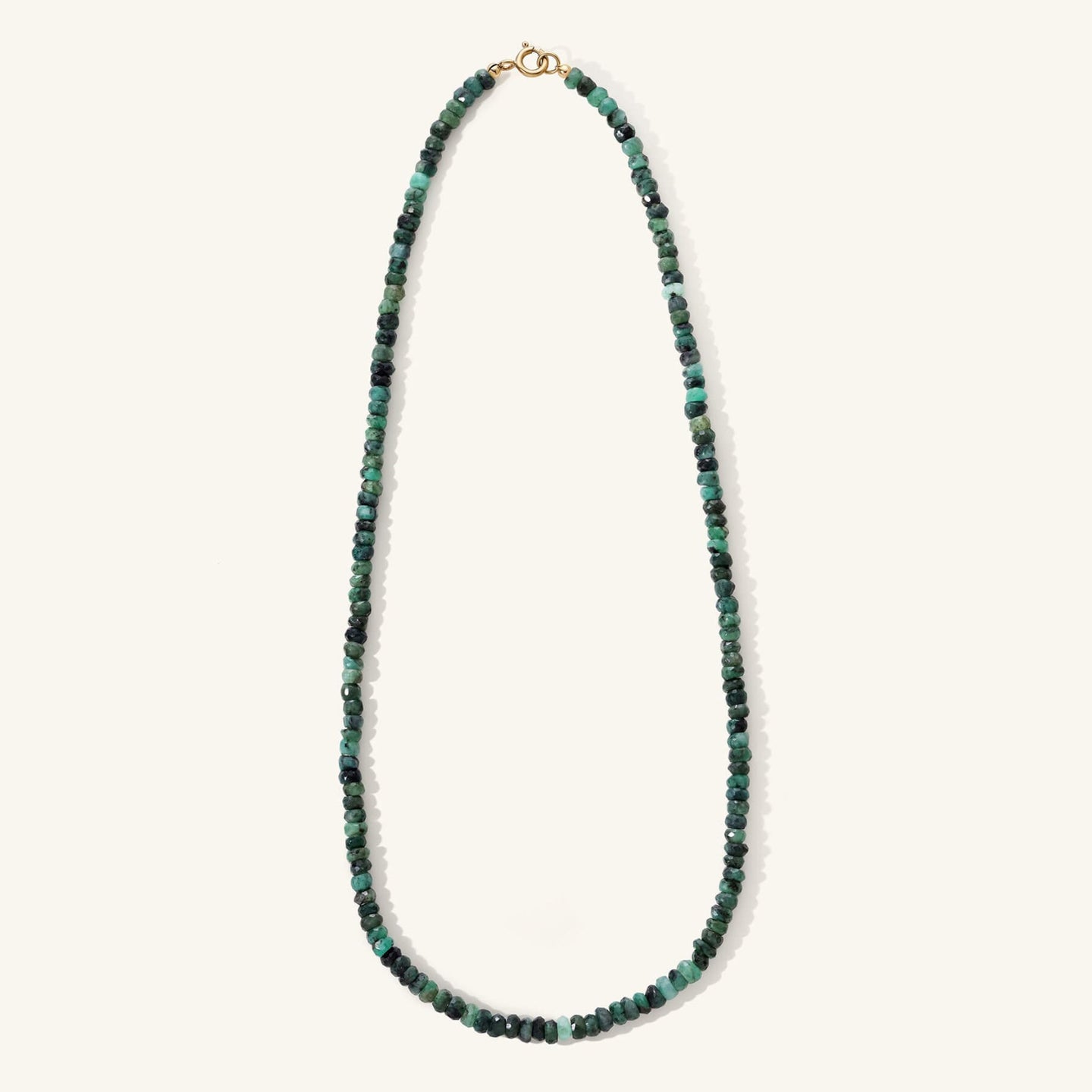 Raw Emerald Beaded Necklace