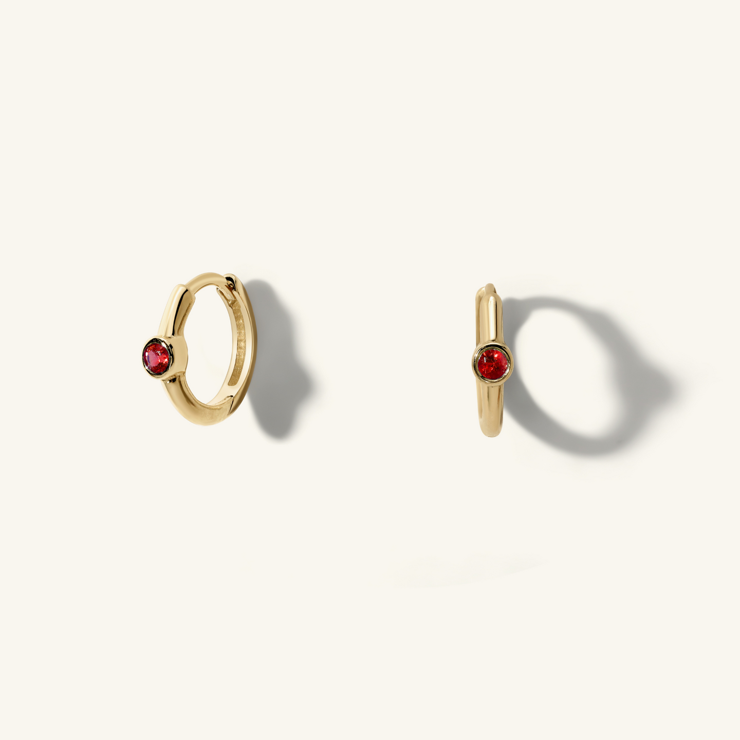 Romy Ruby Huggie Hoop Earrings