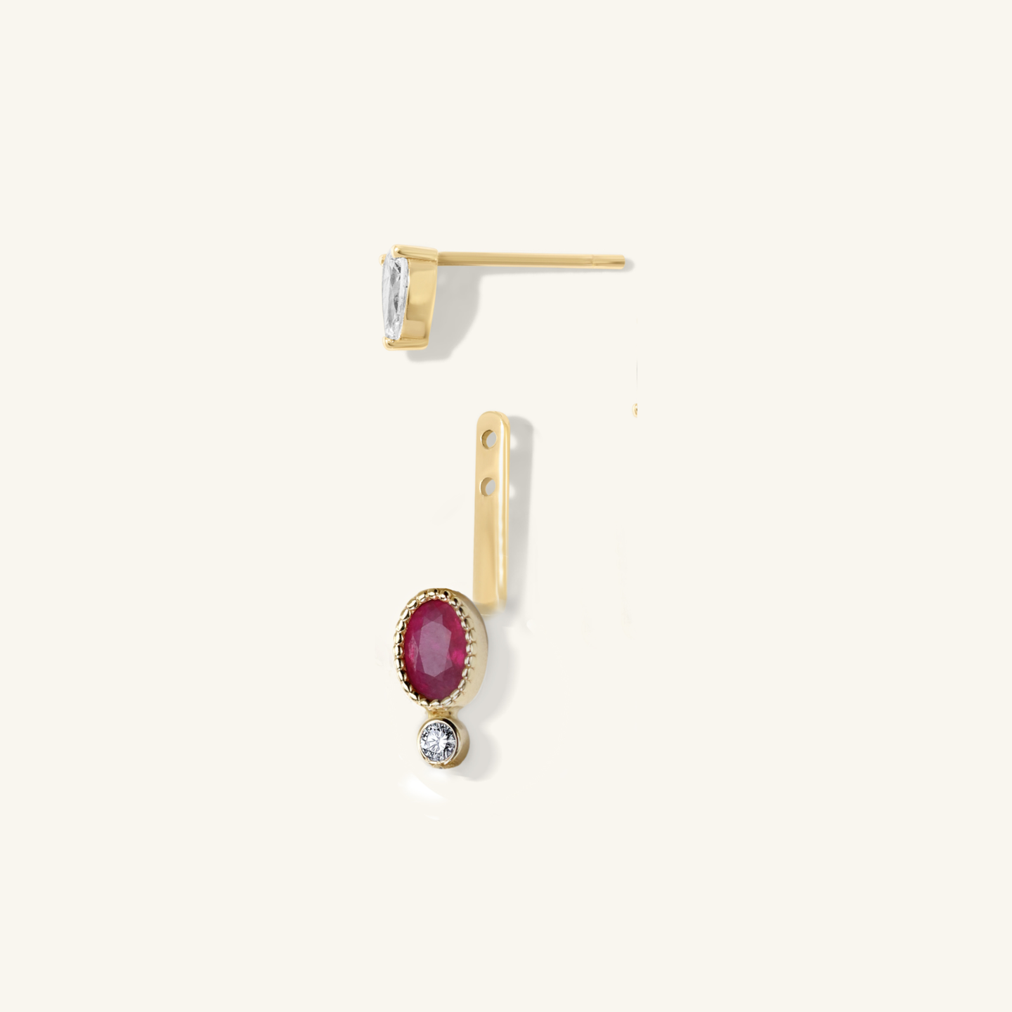 Olympia Station Earring Jacket in Ruby