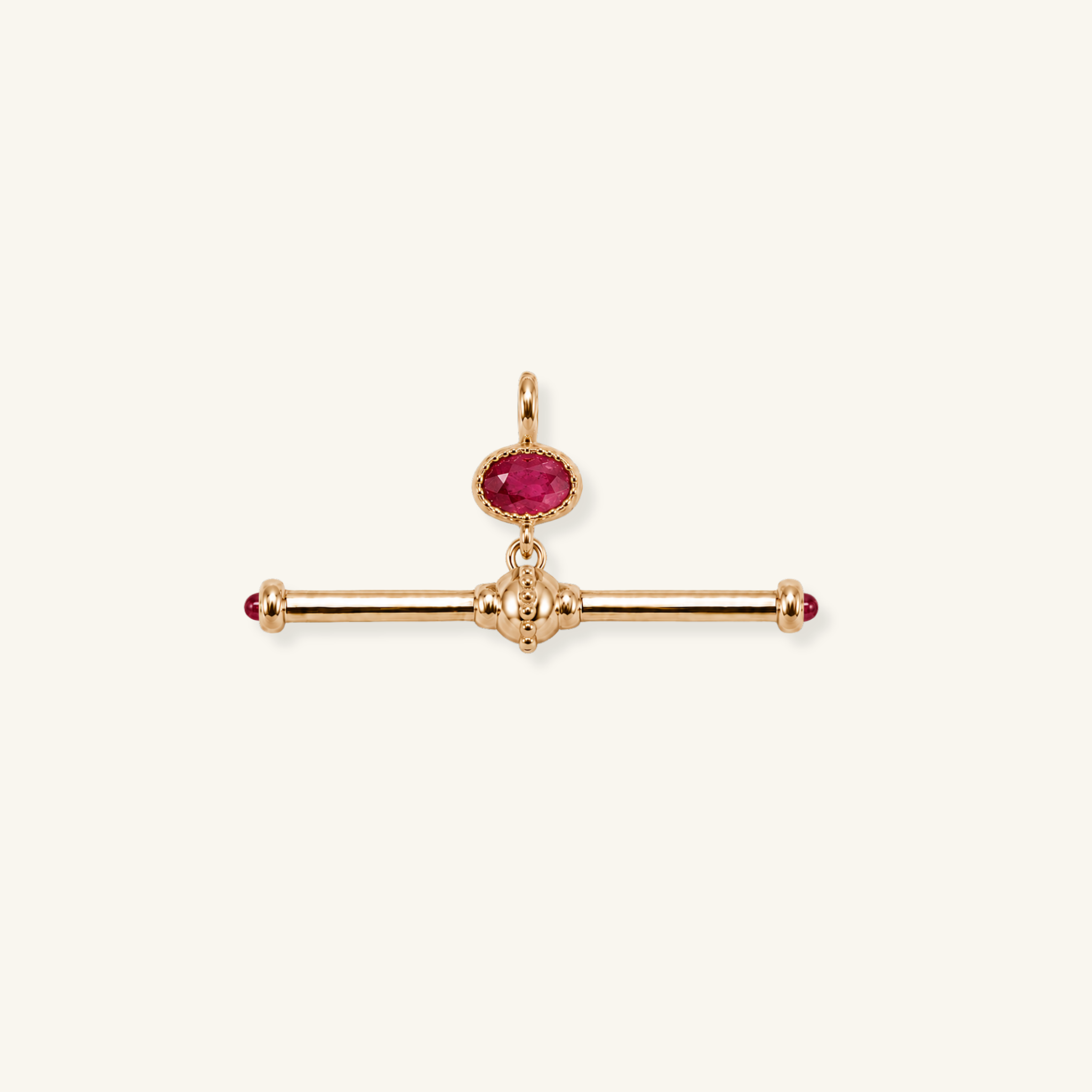 Ruby Equilibrium T-Bar Station Pendant