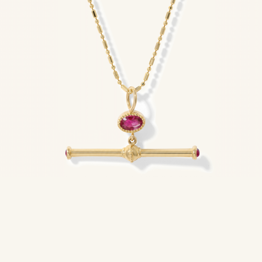 Ruby Equilibrium T-Bar Station Pendant