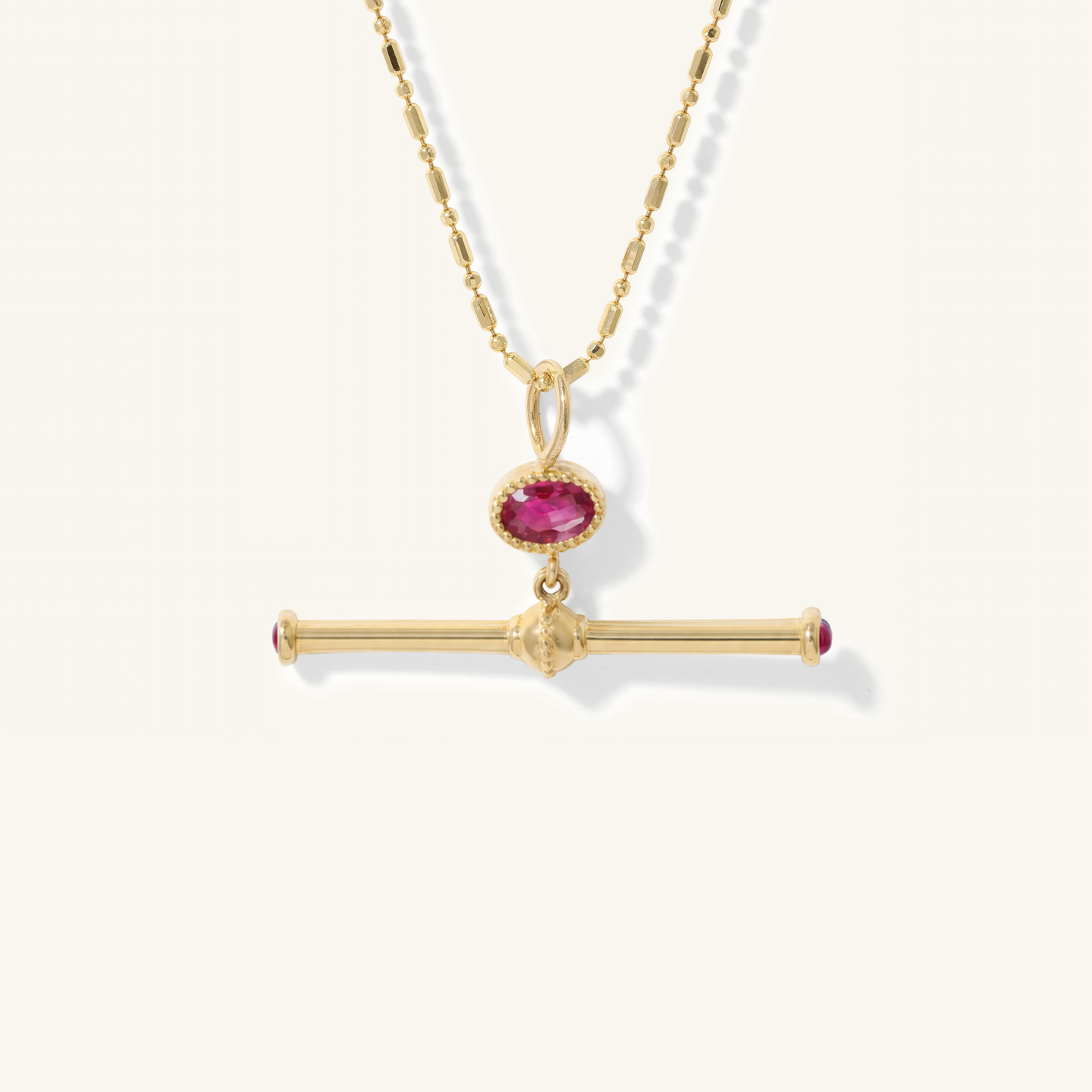 Ruby Equilibrium T-Bar Station Pendant