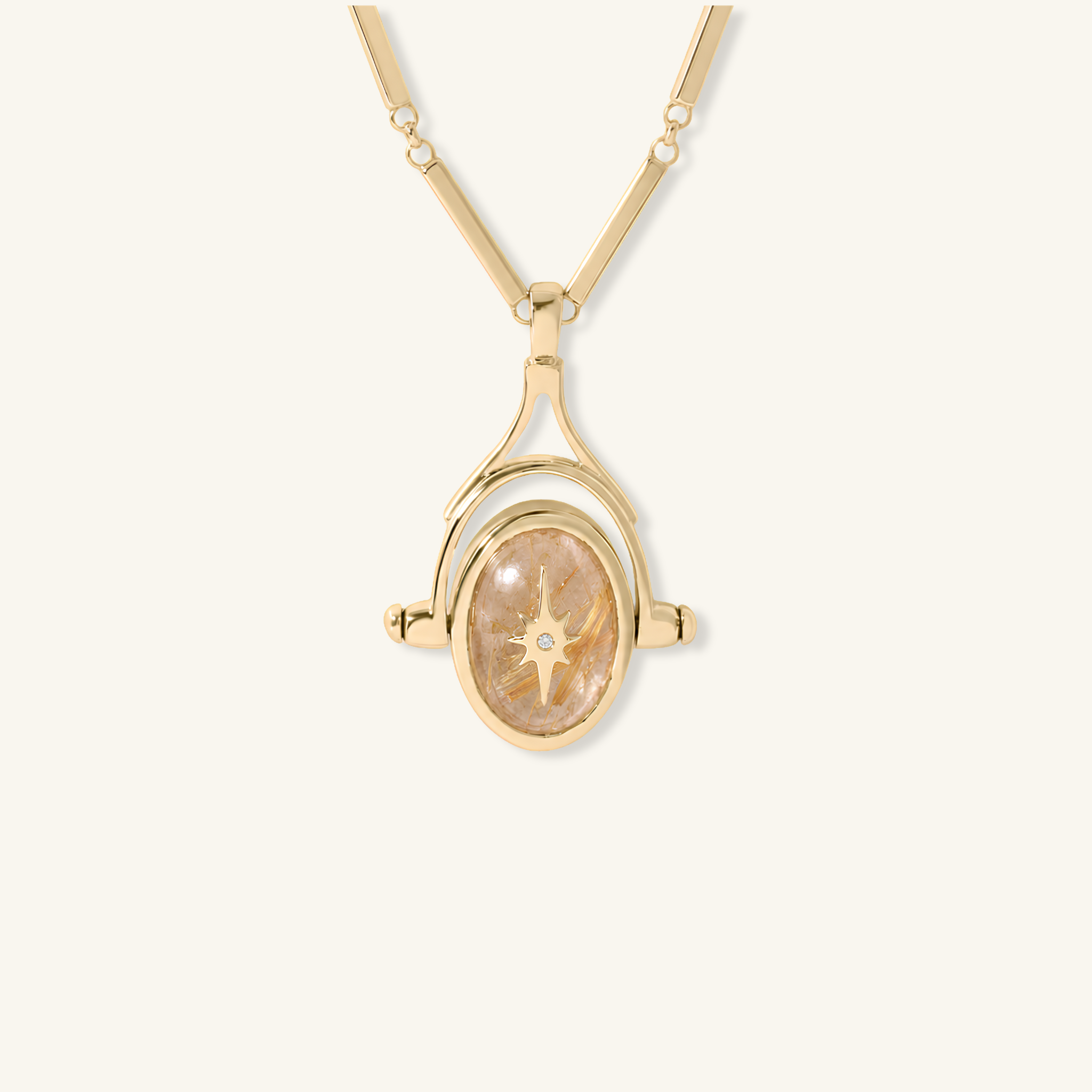 Spinning Rutilated Quartz Pendant