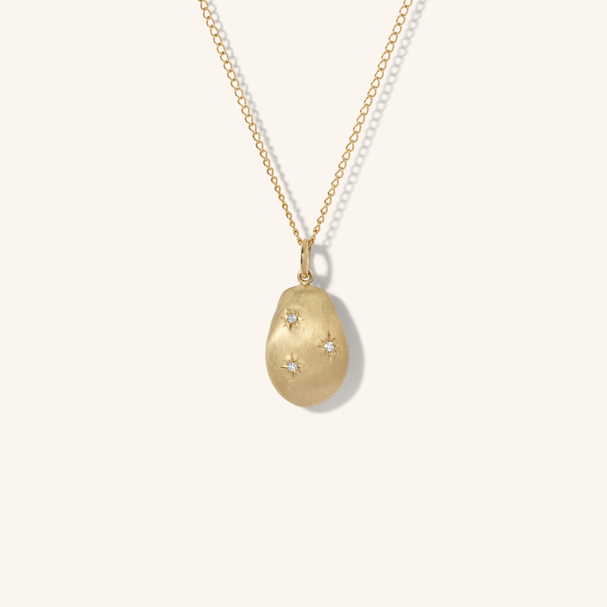 Carob Bean Satin Finish Pendant