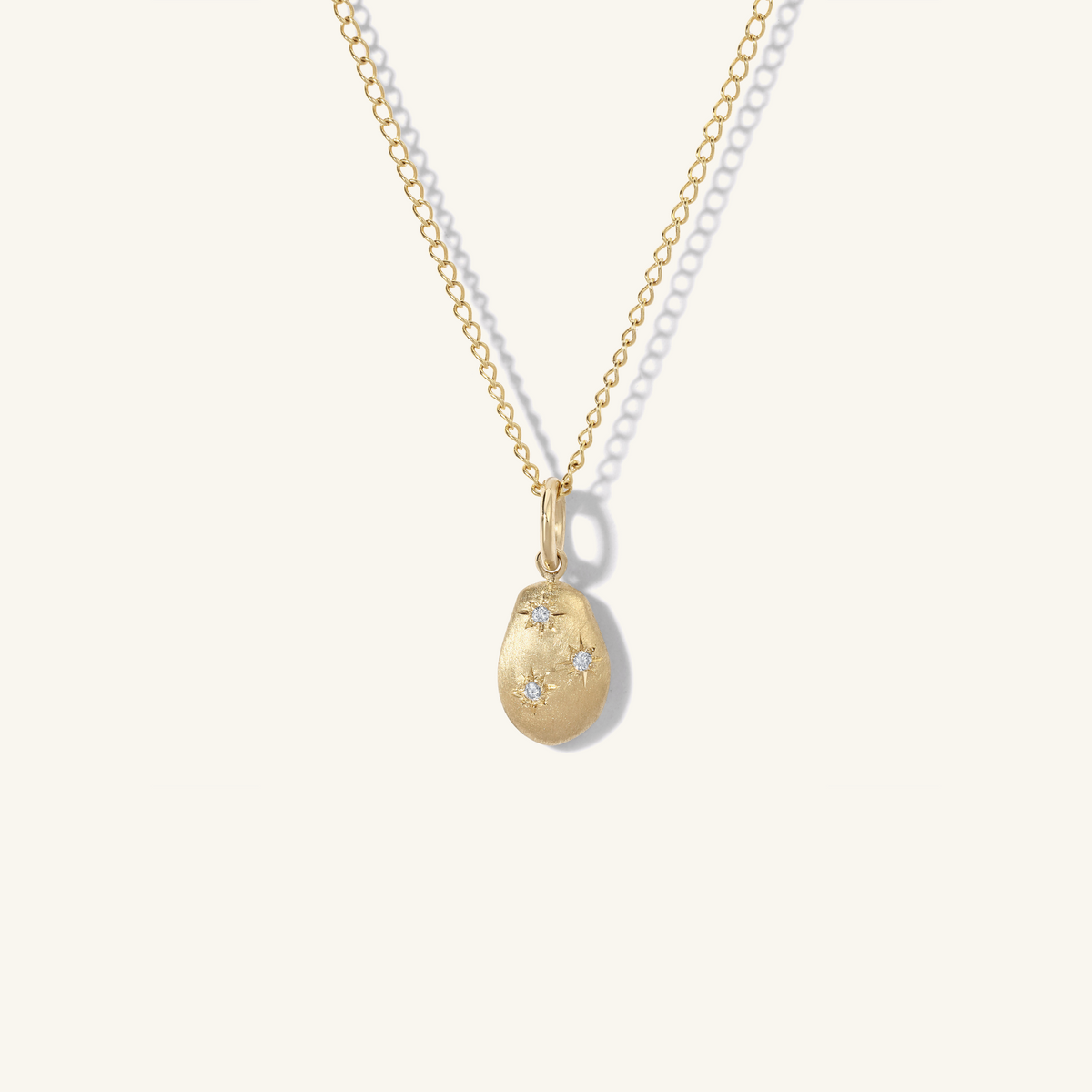Mini Carob Bean Satin Finish Pendant